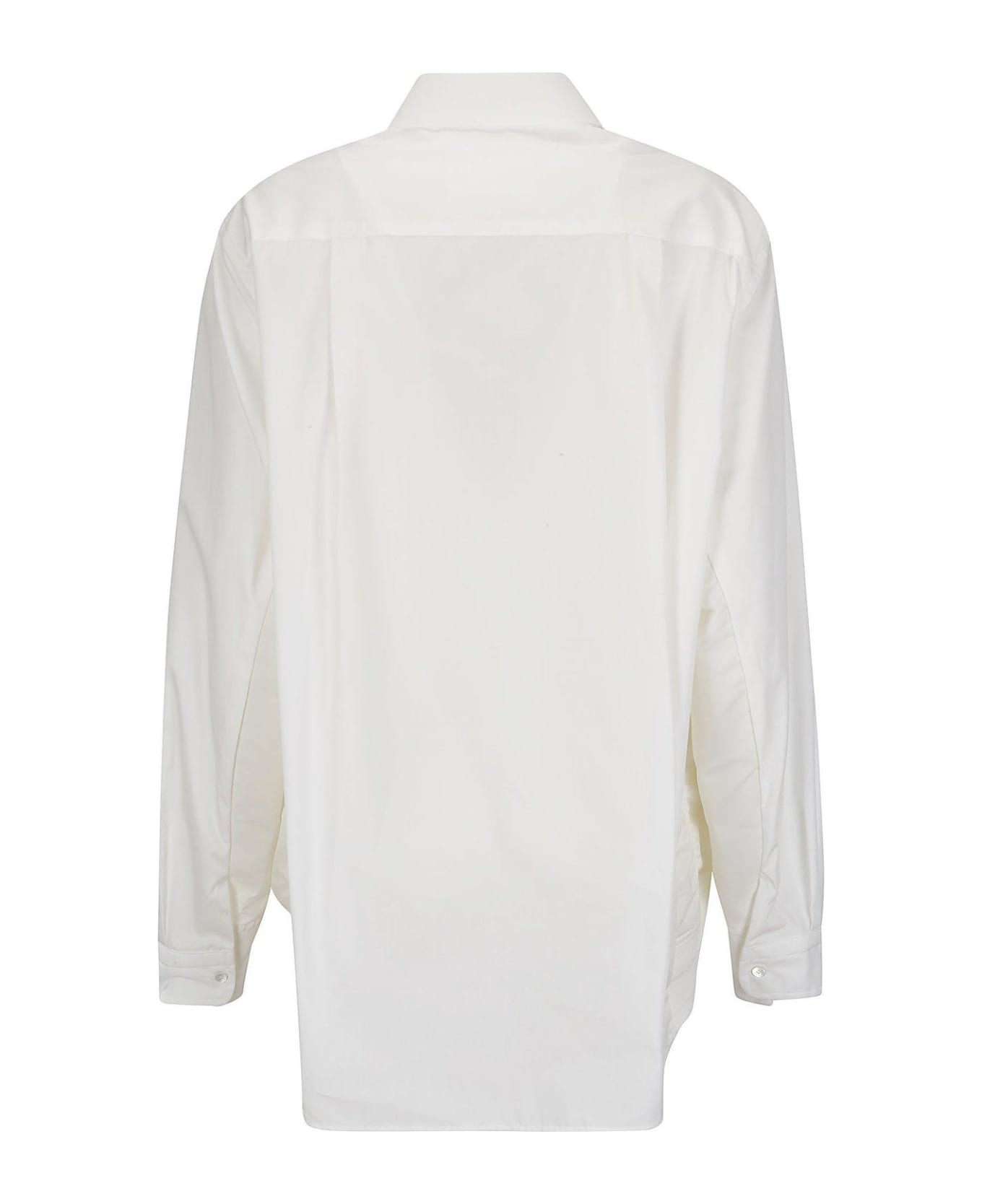 Sacai Buttoned Long-sleeved Poplin Shirt - White
