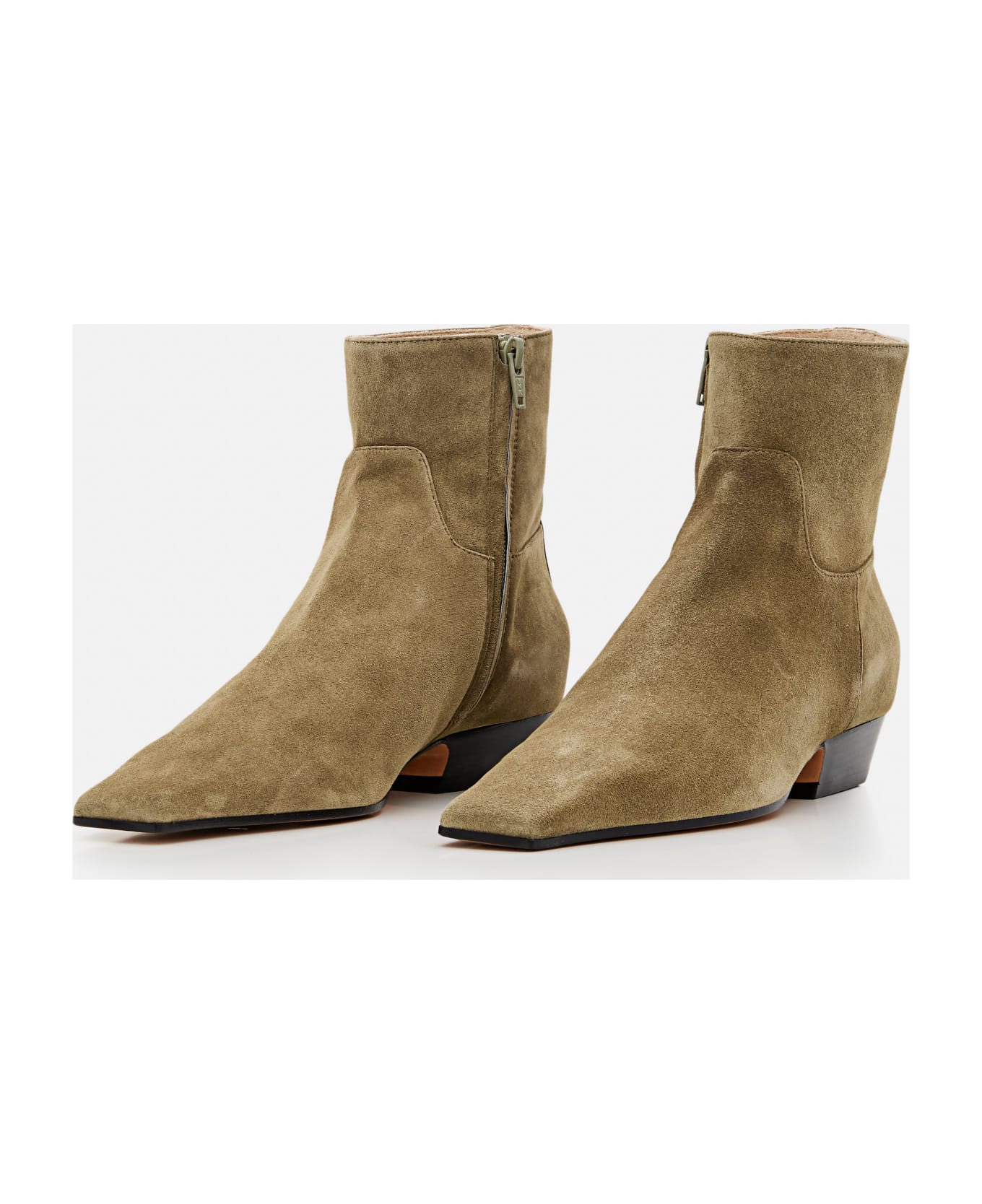 Khaite Marfa Classic Flat Ankle Boot - Khaki