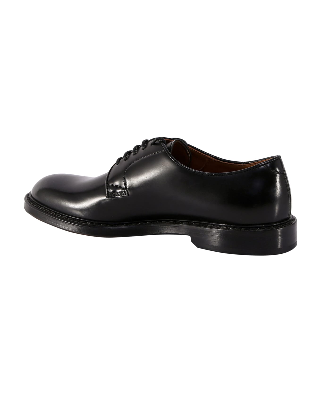 Doucal's Horse Lace Up Shoe - Black ローファー＆デッキシューズ