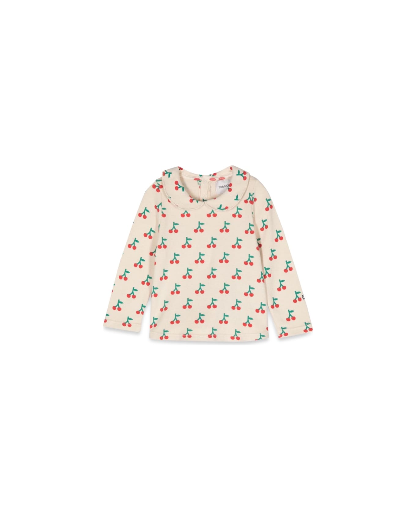 Bobo Choses Baby Cherry All Over Collar T-shirt - WHITE