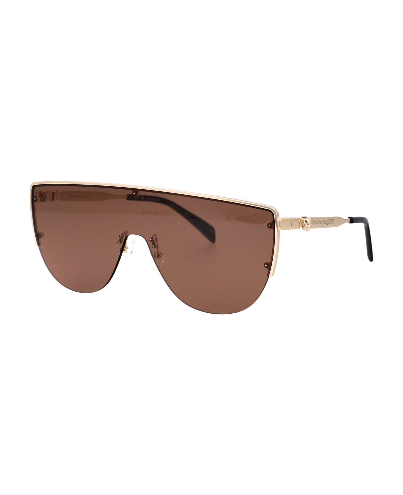 Alexander McQueen Eyewear Am0457s Sunglasses - 002 GOLD GOLD BROWN サングラス