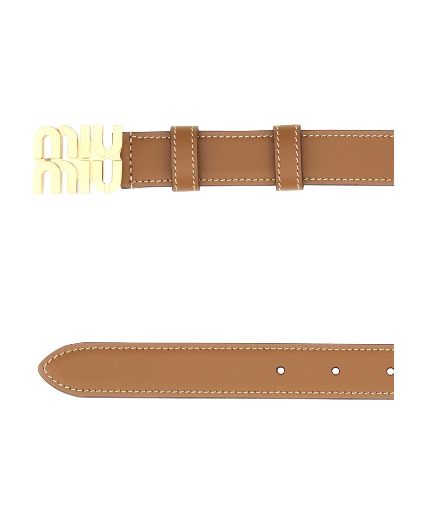 Miu Miu Caramel Leather Belt - CARAMEL