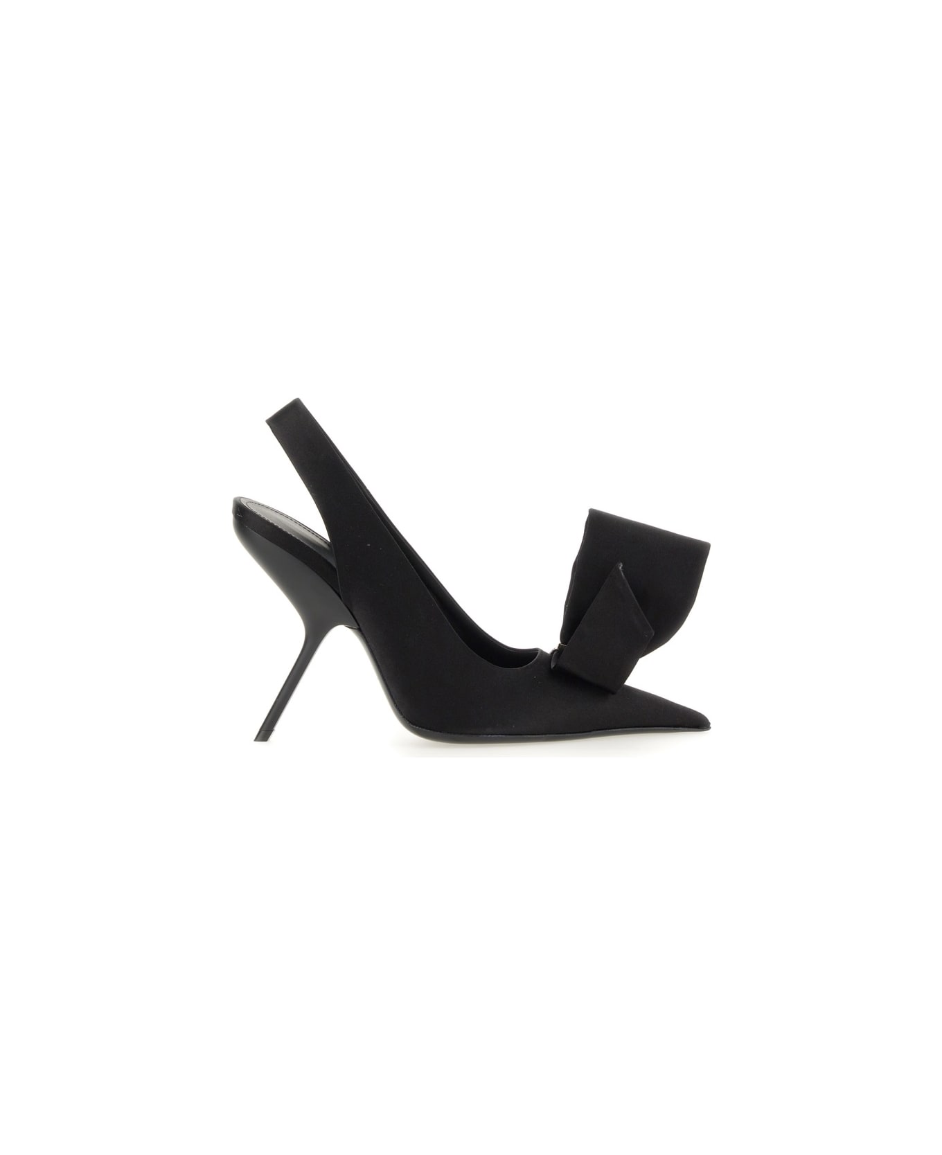 Ferragamo Sandal With Asymmetrical Bow - BLACK