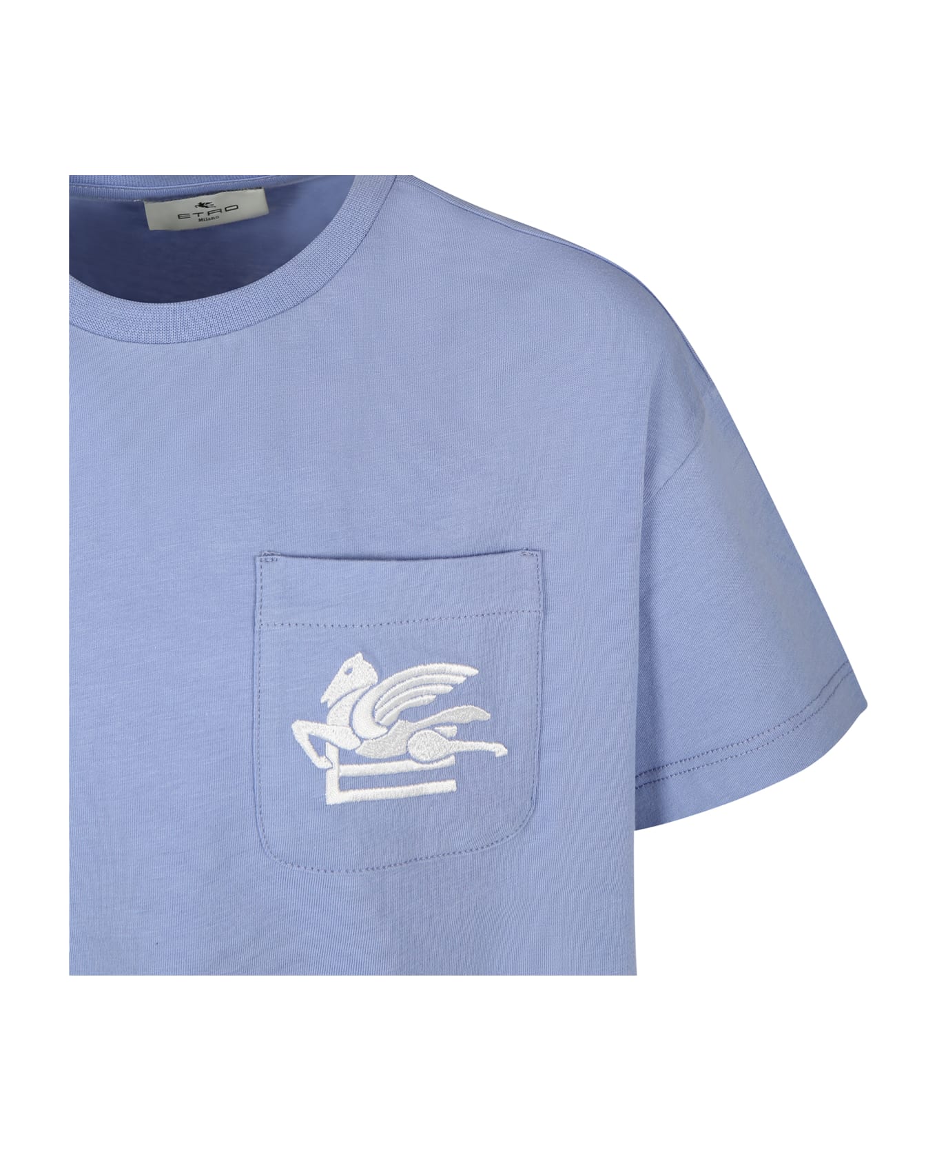 Etro Light Blue T-shirt For Boy With Pegasus - Light Blue Tシャツ＆ポロシャツ