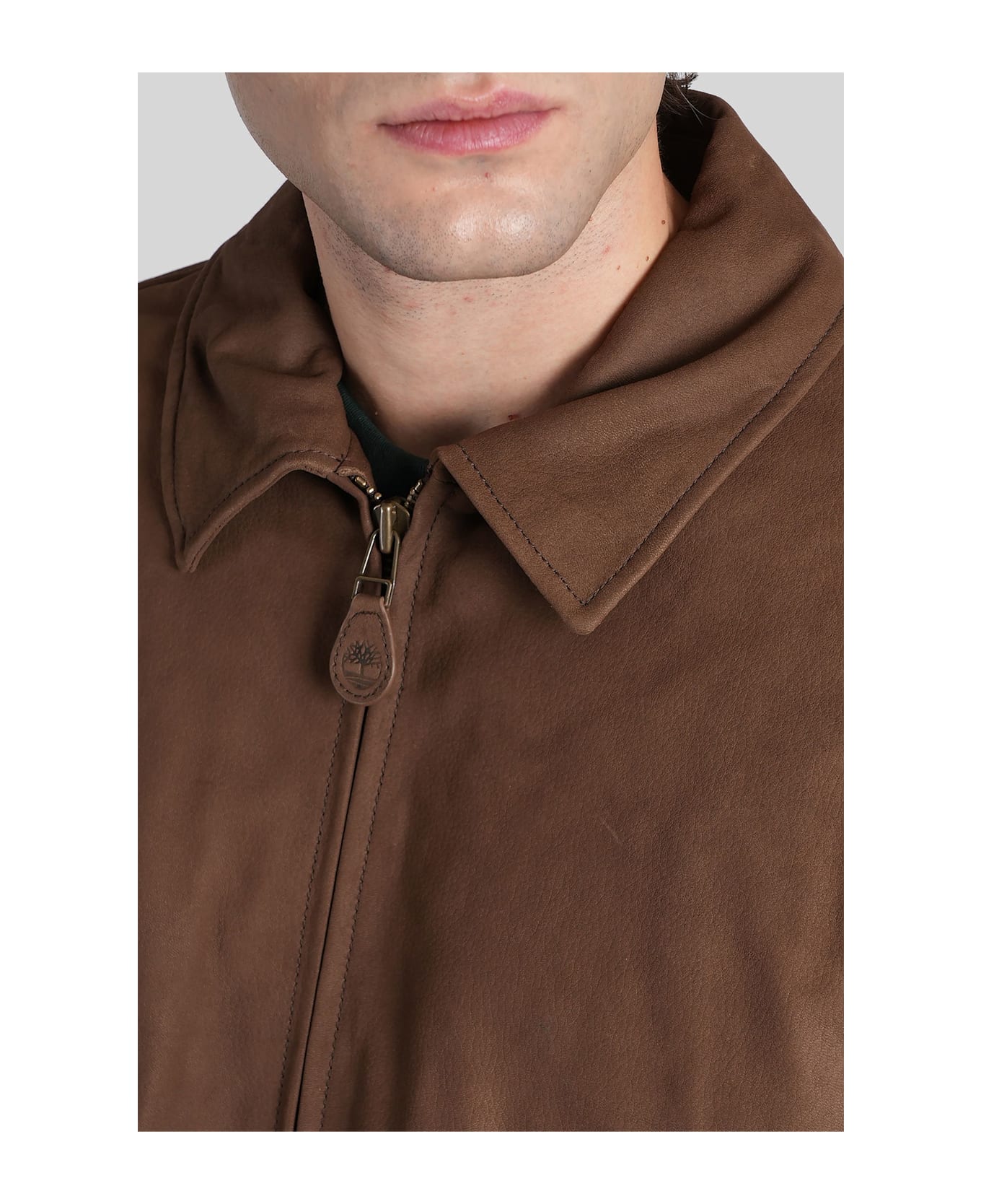 Timberland Limited Release Reis Bomber Jacket In Brown Leather - brown