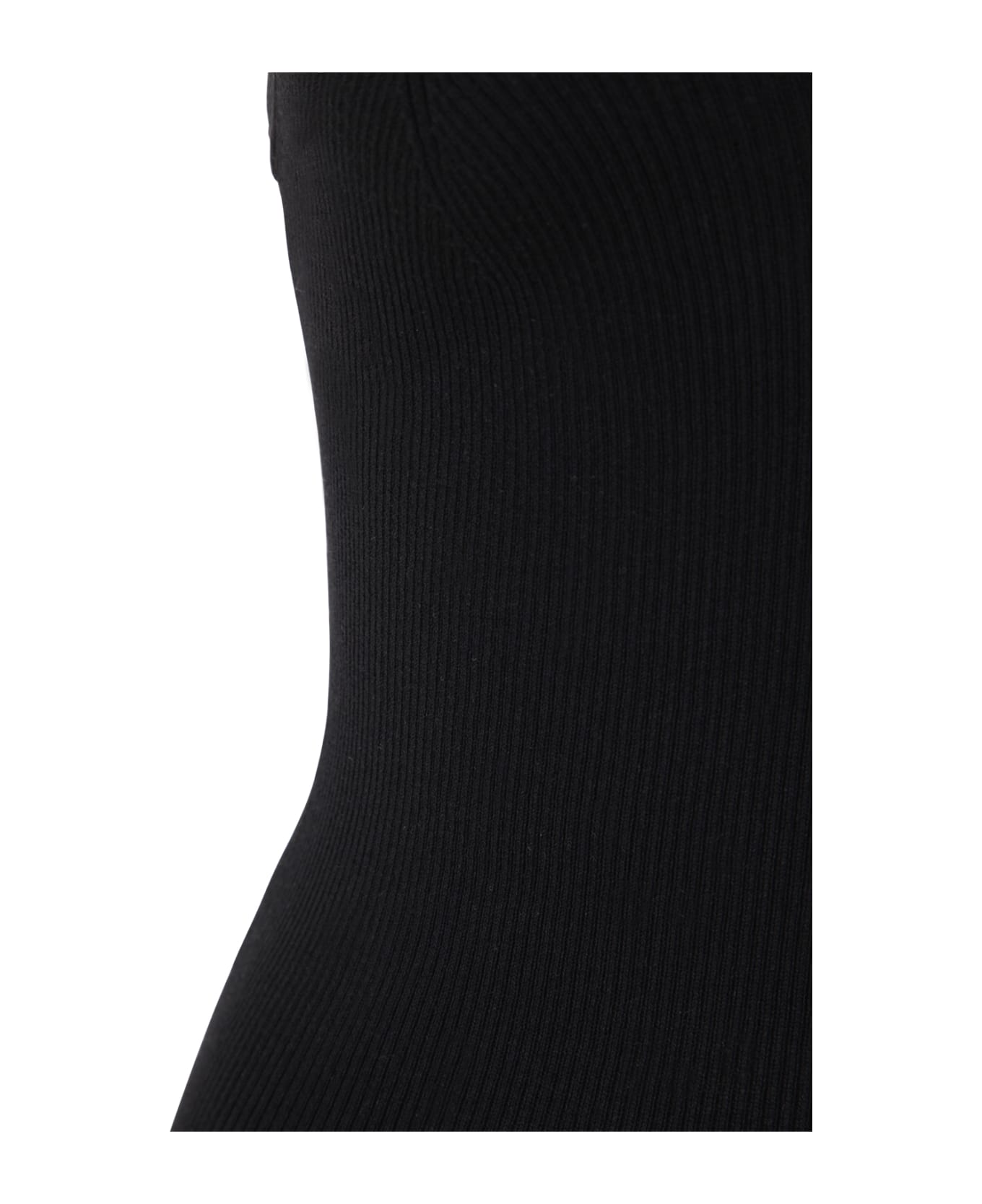 Parosh 2x2 Rib Knit And Sleeveless Shirt - Black