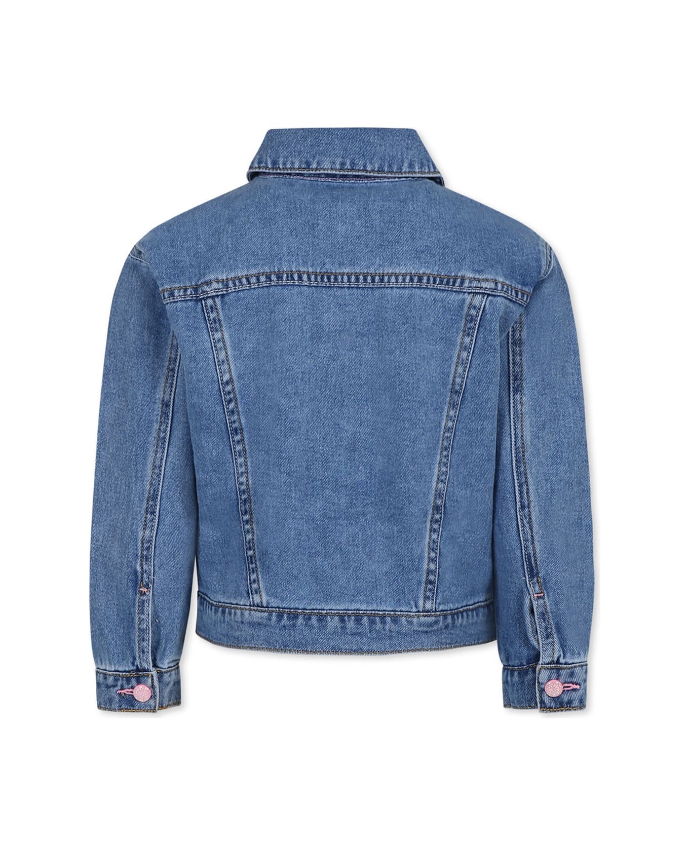 Billieblush Blue Jacket For Girl With Sequins - Denim