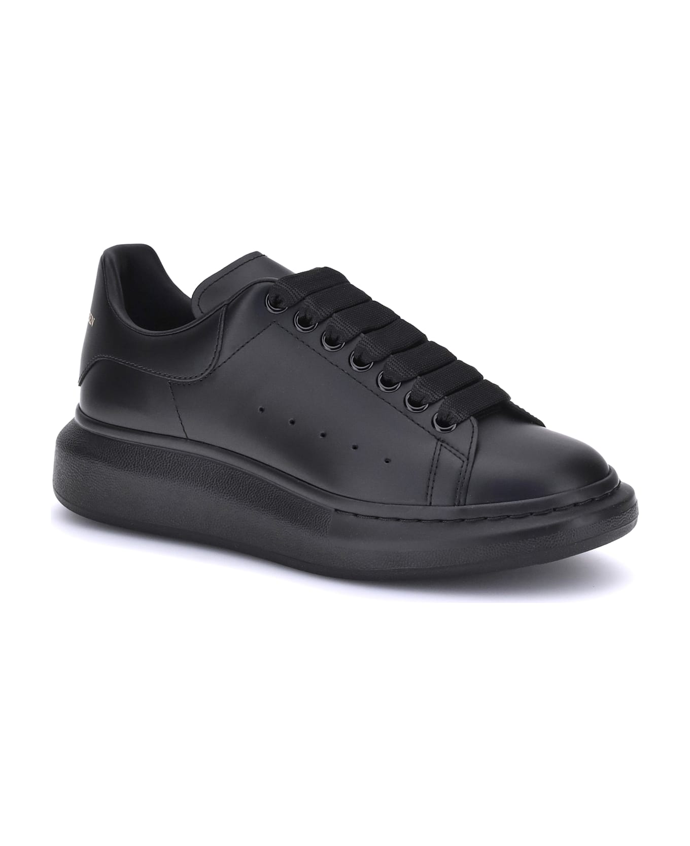 Alexander McQueen Leather Sneakers - BLACK