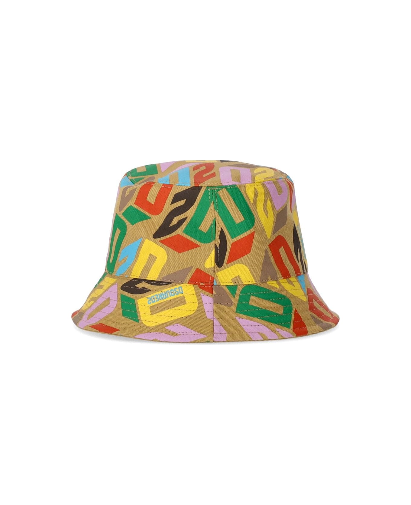 Dsquared2 Logo Printed Wide Brim Bucket Hat - Multicolor 帽子