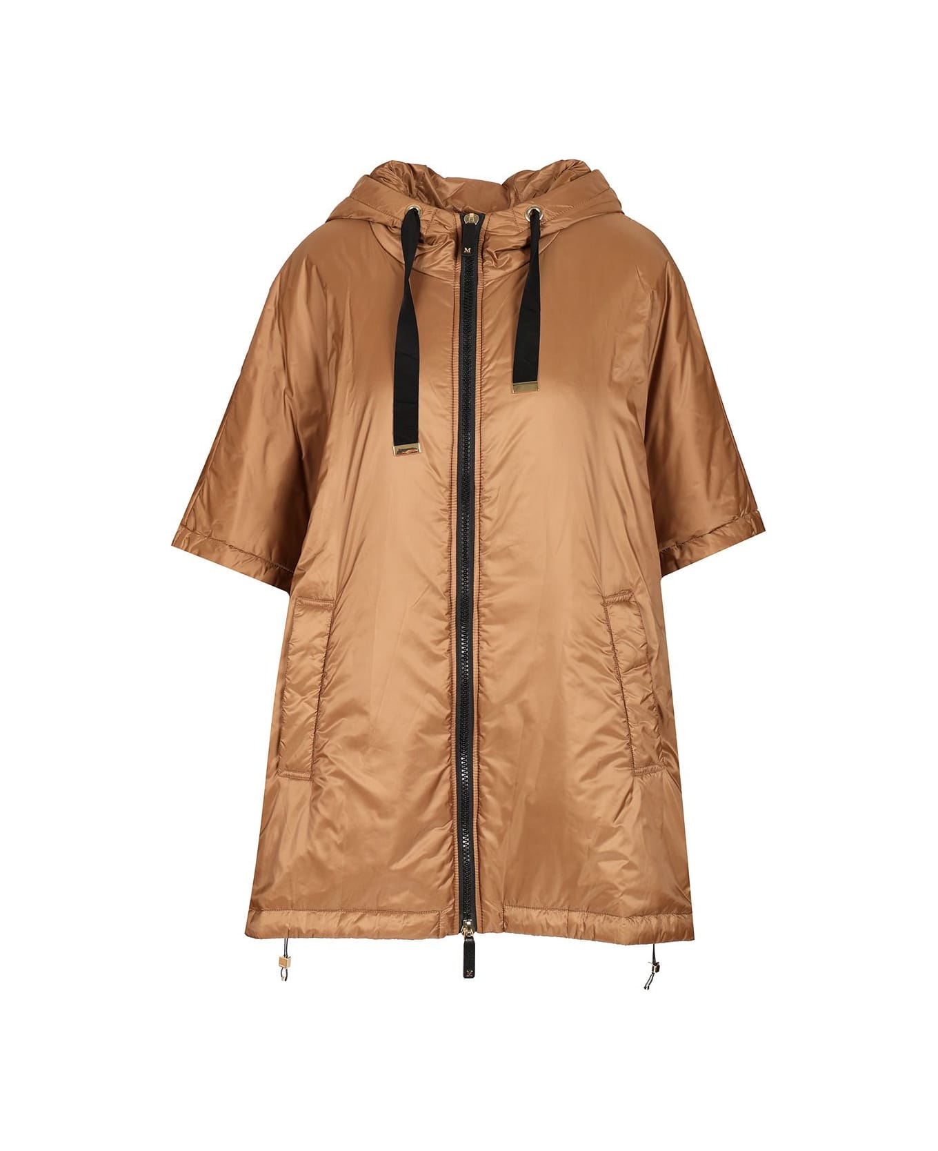 Max Mara The Cube Padded Cape With Hood - Brown