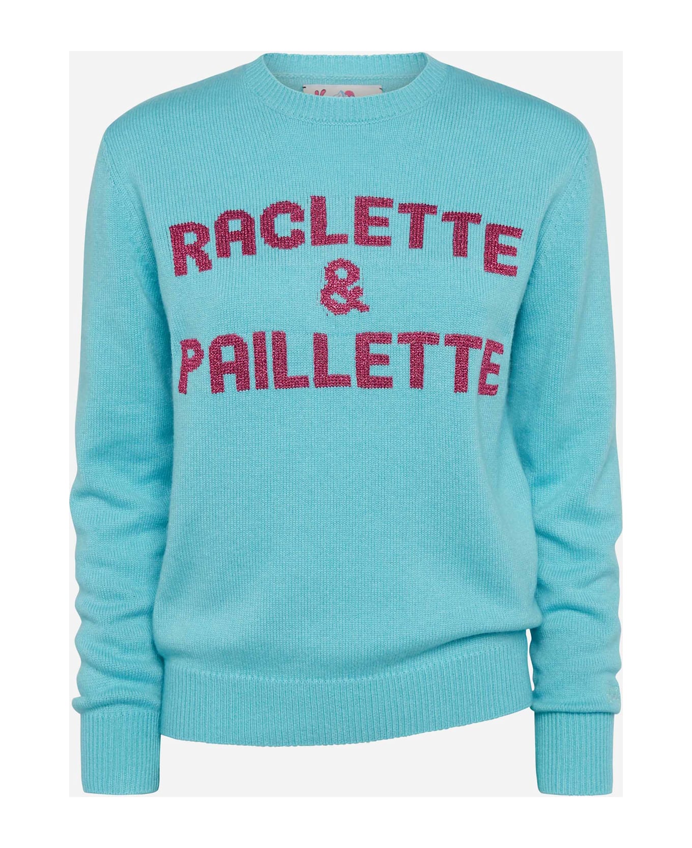 MC2 Saint Barth Water Green Sweater New Queen With Raclette 
Paillettes Sequins Lettering - GREEN