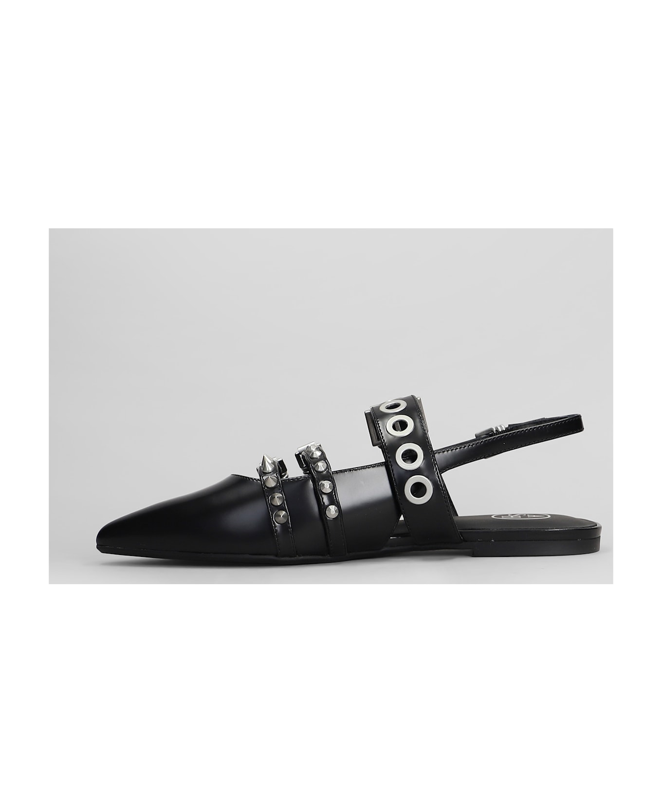 Ash Blondie Ballet Flats In Black Leather - black