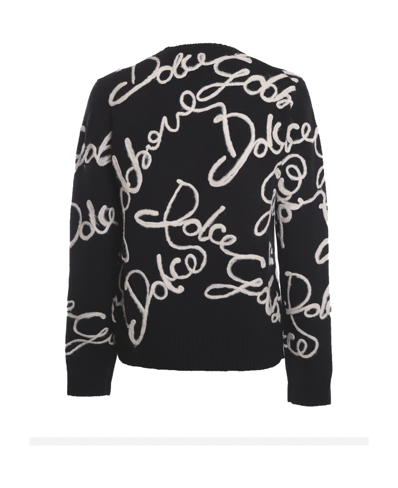 Dolce & Gabbana Wool And Cashmere Logo Sweater - Black ニットウェア