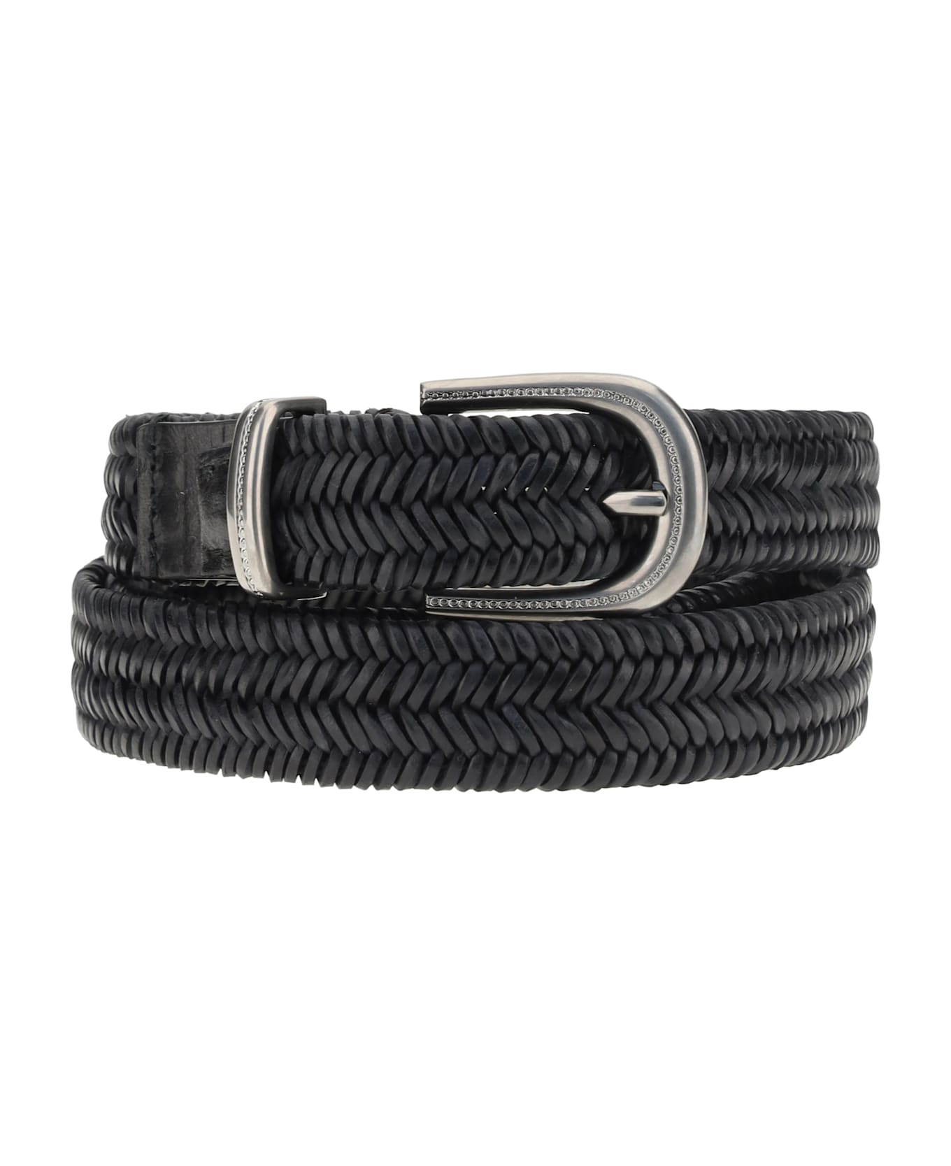 Brunello Cucinelli Braided Stretch Leather Belt
