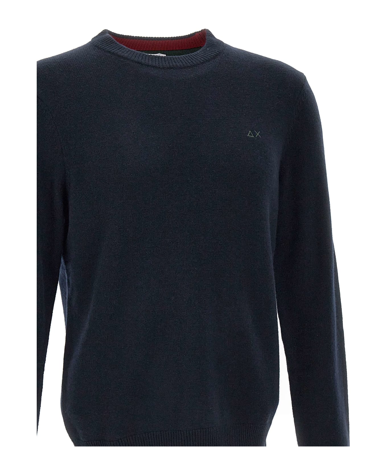 Sun 68 'round Solid' Wool And Viscose Blend Pullover - Nero
