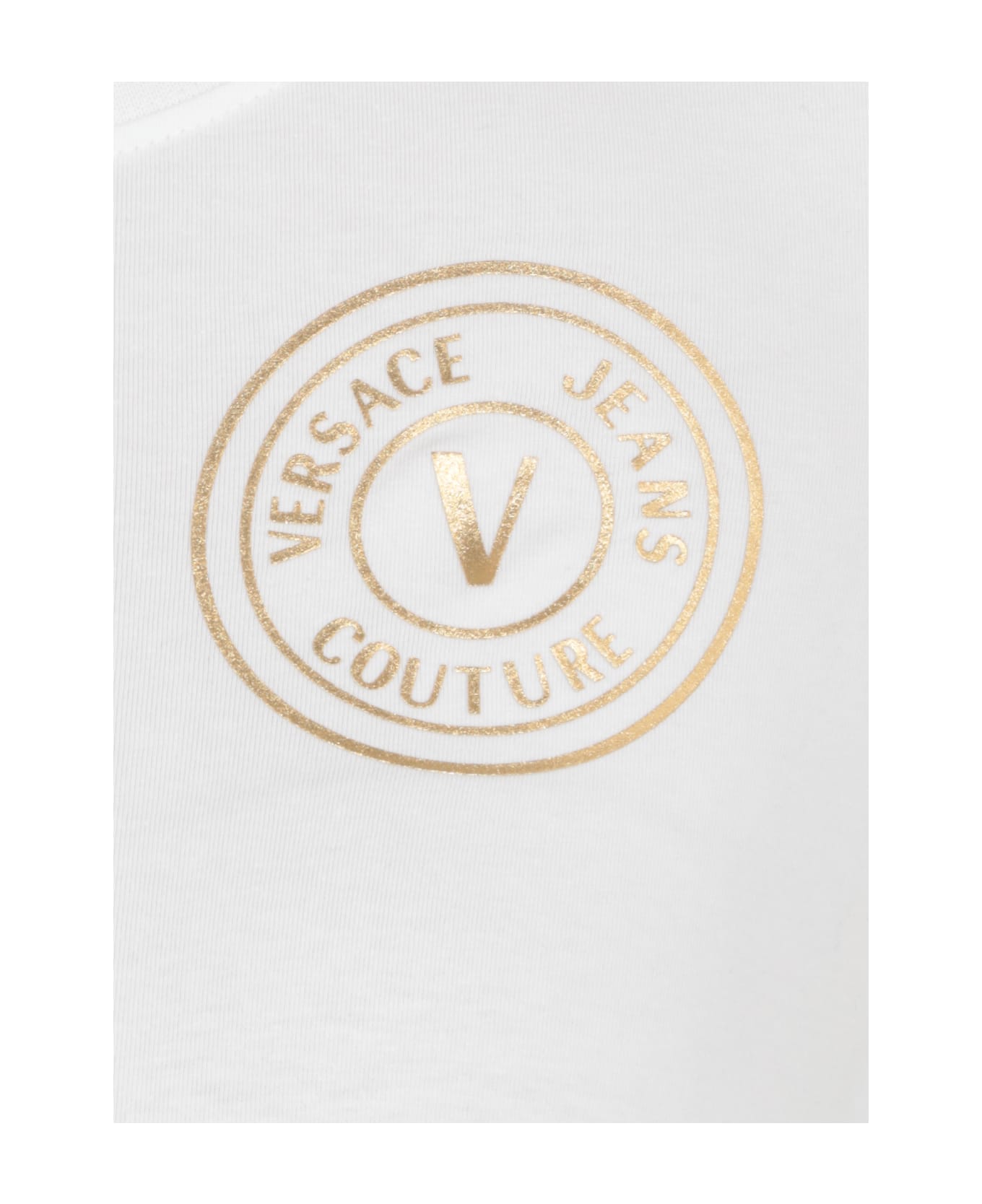 Versace Jeans Couture V-emblem Crewneck Jersey T-shirt - White
