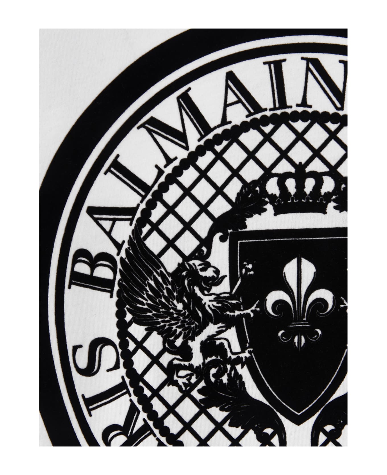 Balmain 'coin Flock' T-shirt - Gab Blanc Noir