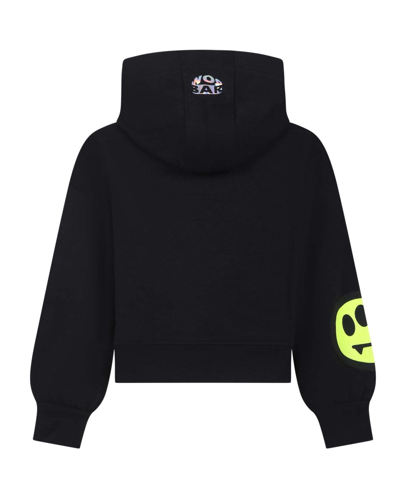 Barrow Black Kids's Sweatshirt With Logo And Smiley Face - Black