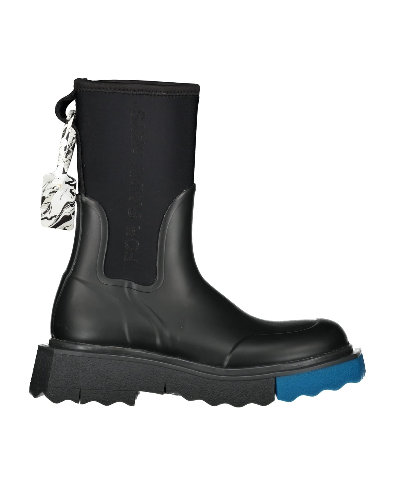 Off-White Rubber And Neoprene Rain Boots - black