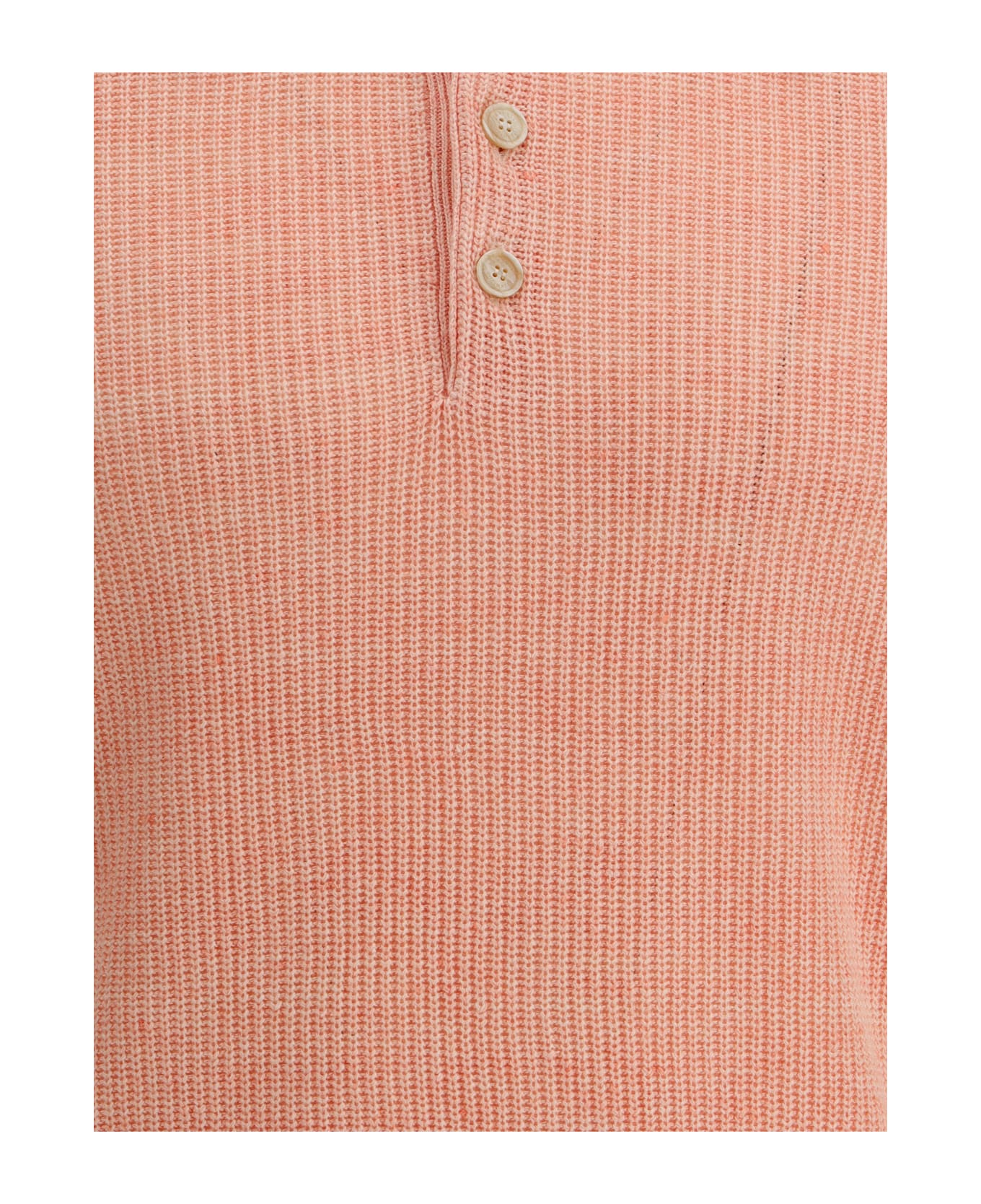 Brunello Cucinelli Cotton Polo Sweater - Fiori Di Ciliegio+corda