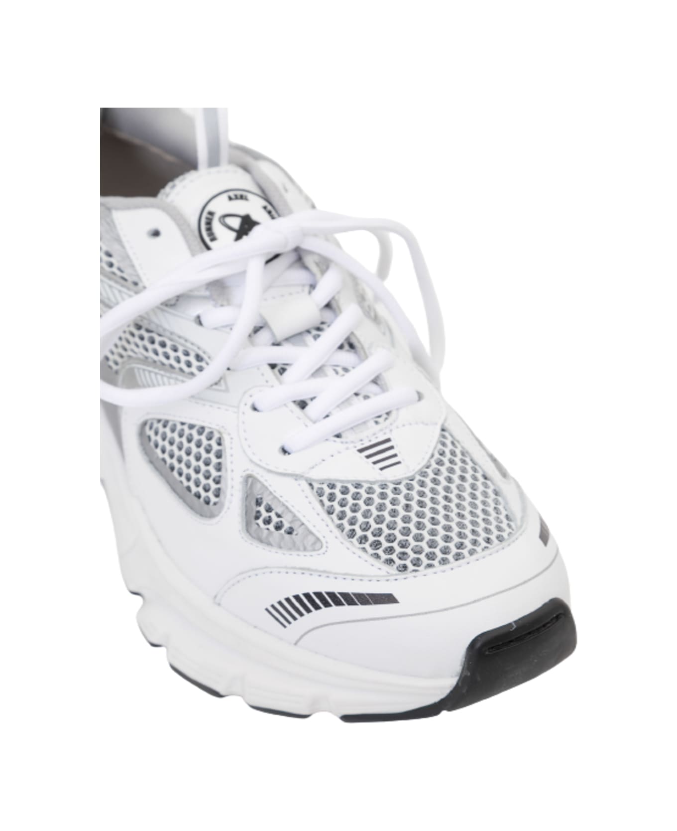 Axel Arigato 'marathon Runner' Silver And White Sneakers Wth Logo In Leather Blend Man Axel Arigato - White