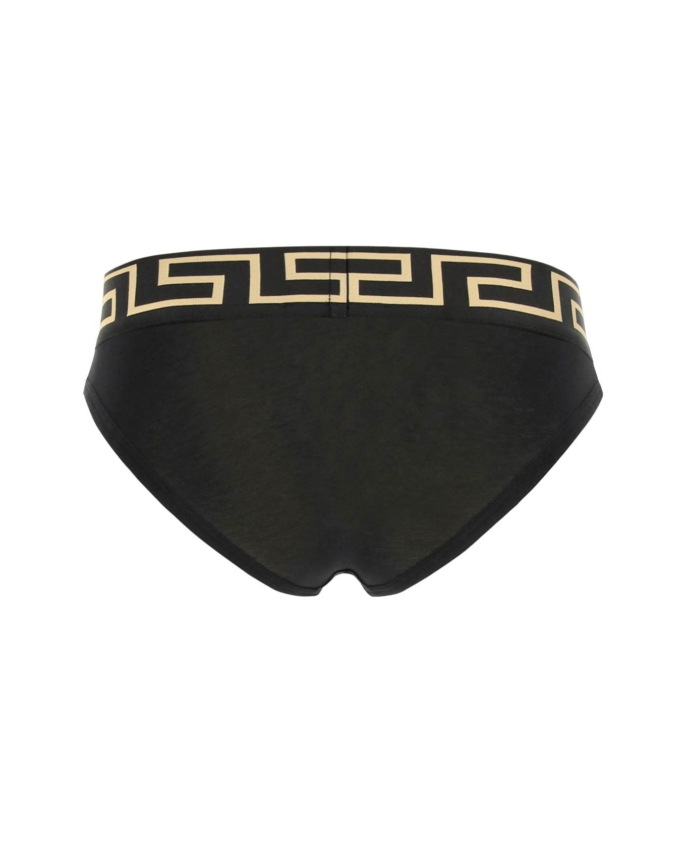 Versace La Greca Logo Slip - Black