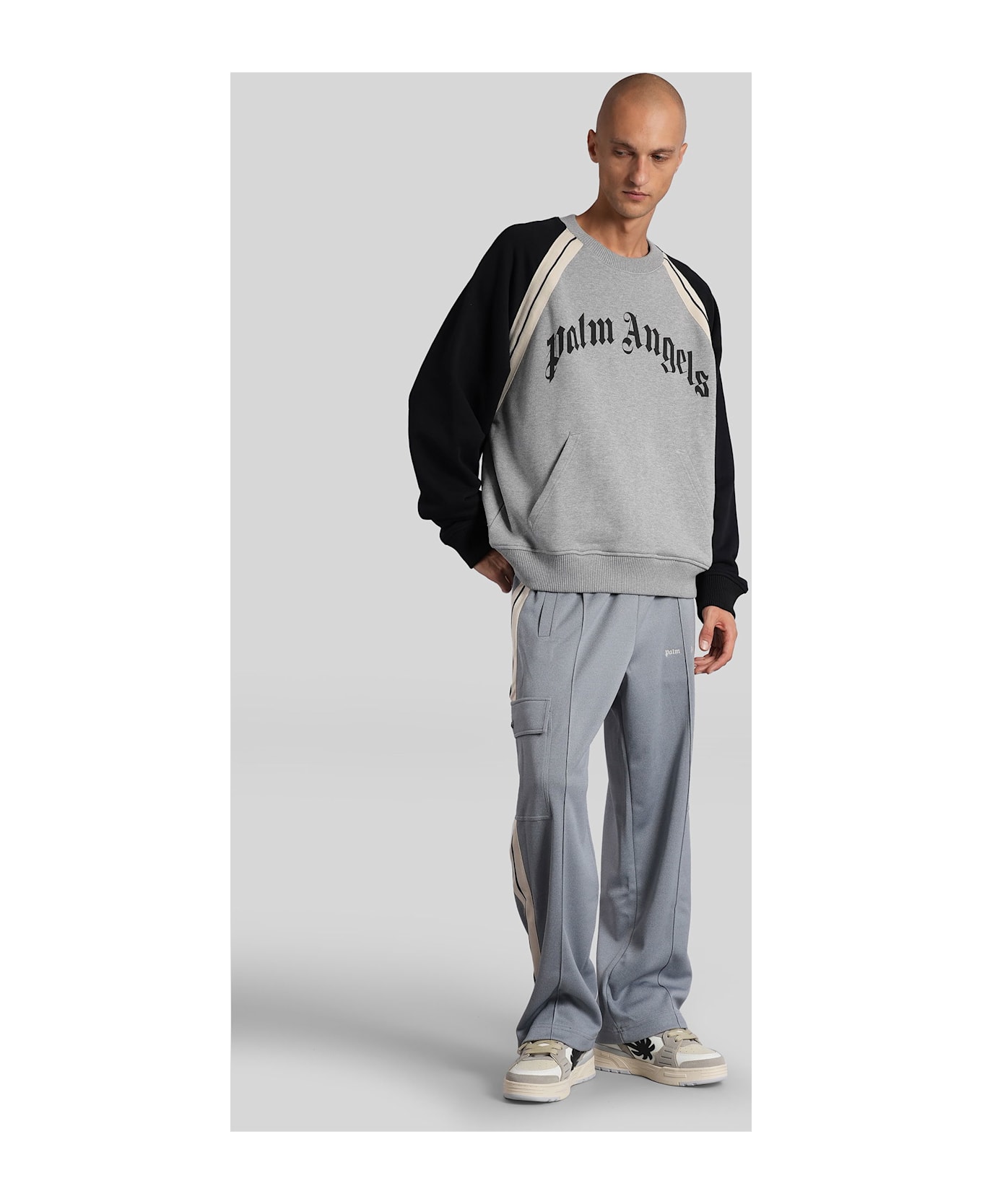 Palm Angels Sweatshirt In Grey Cotton - grey