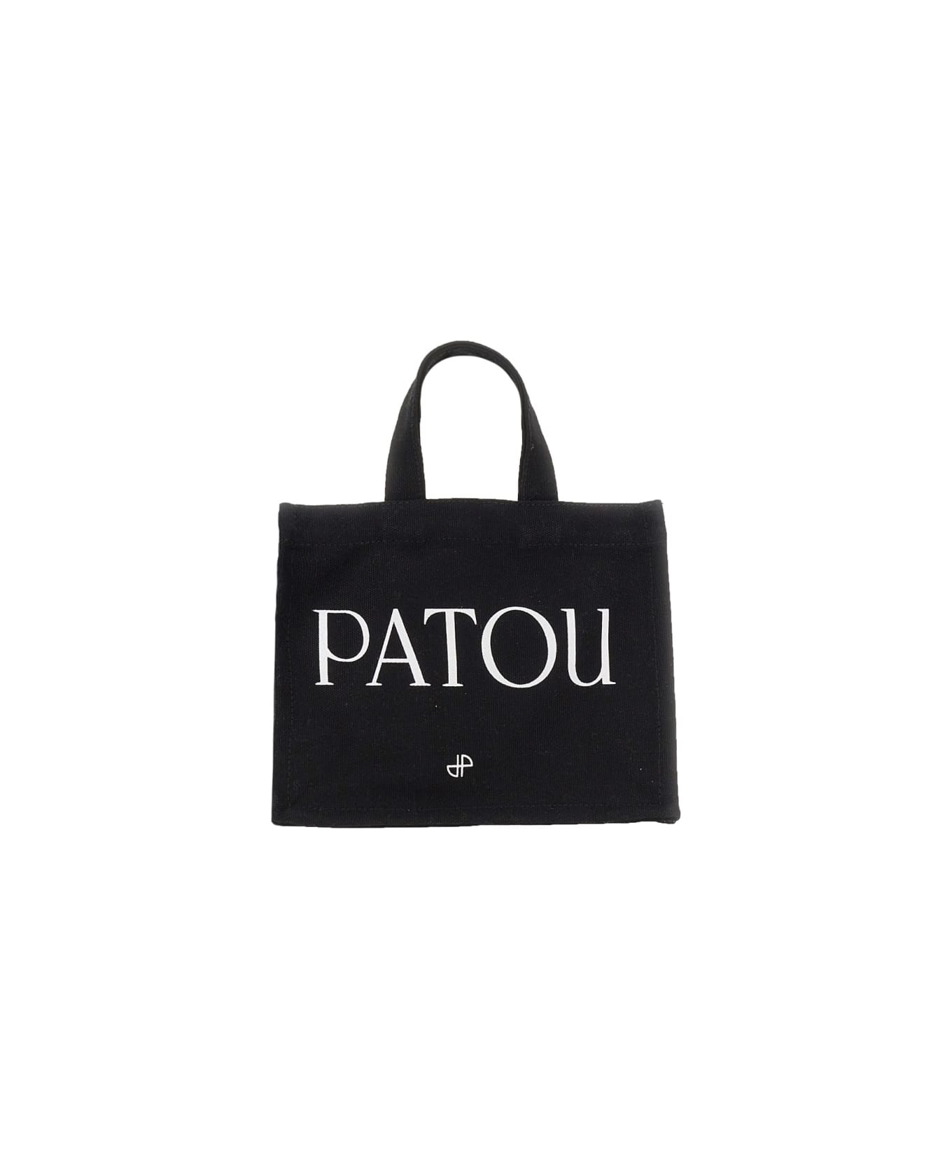 Patou Tote Bag With Logo Print - BLACK