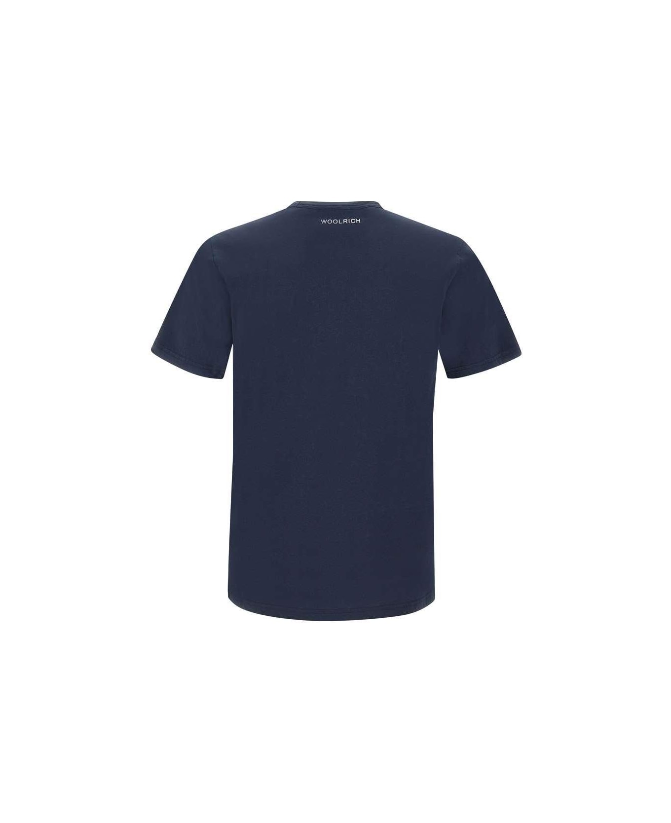 Woolrich Logo-printed Crewneck T-shirt - Blu