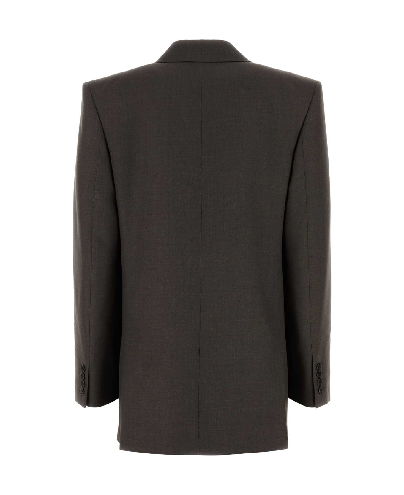 Saint Laurent Dark Brown Wool Blazer - CAFE