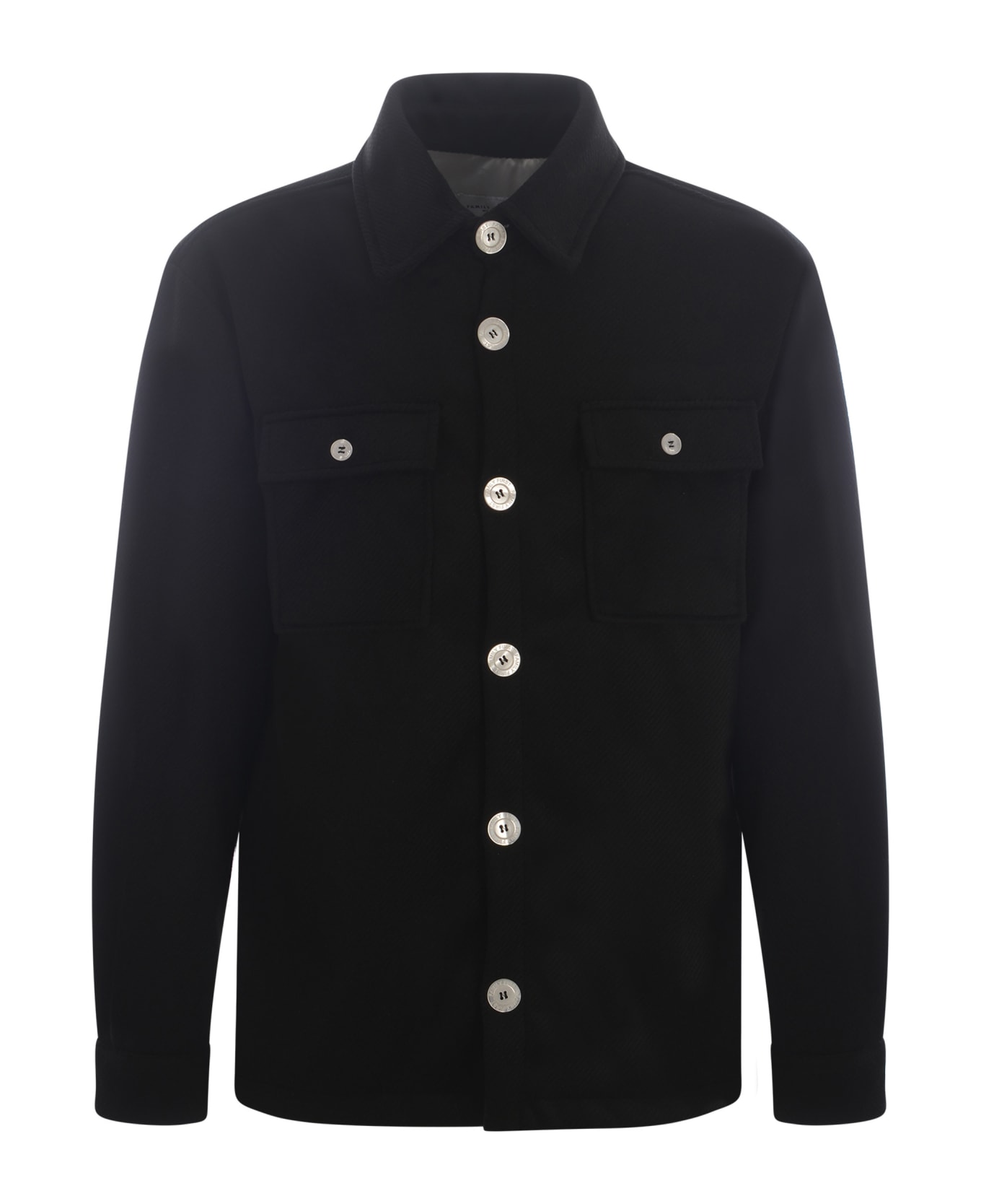Family First Milano Shirt Jacket Family First In Terry Fabric - Nero