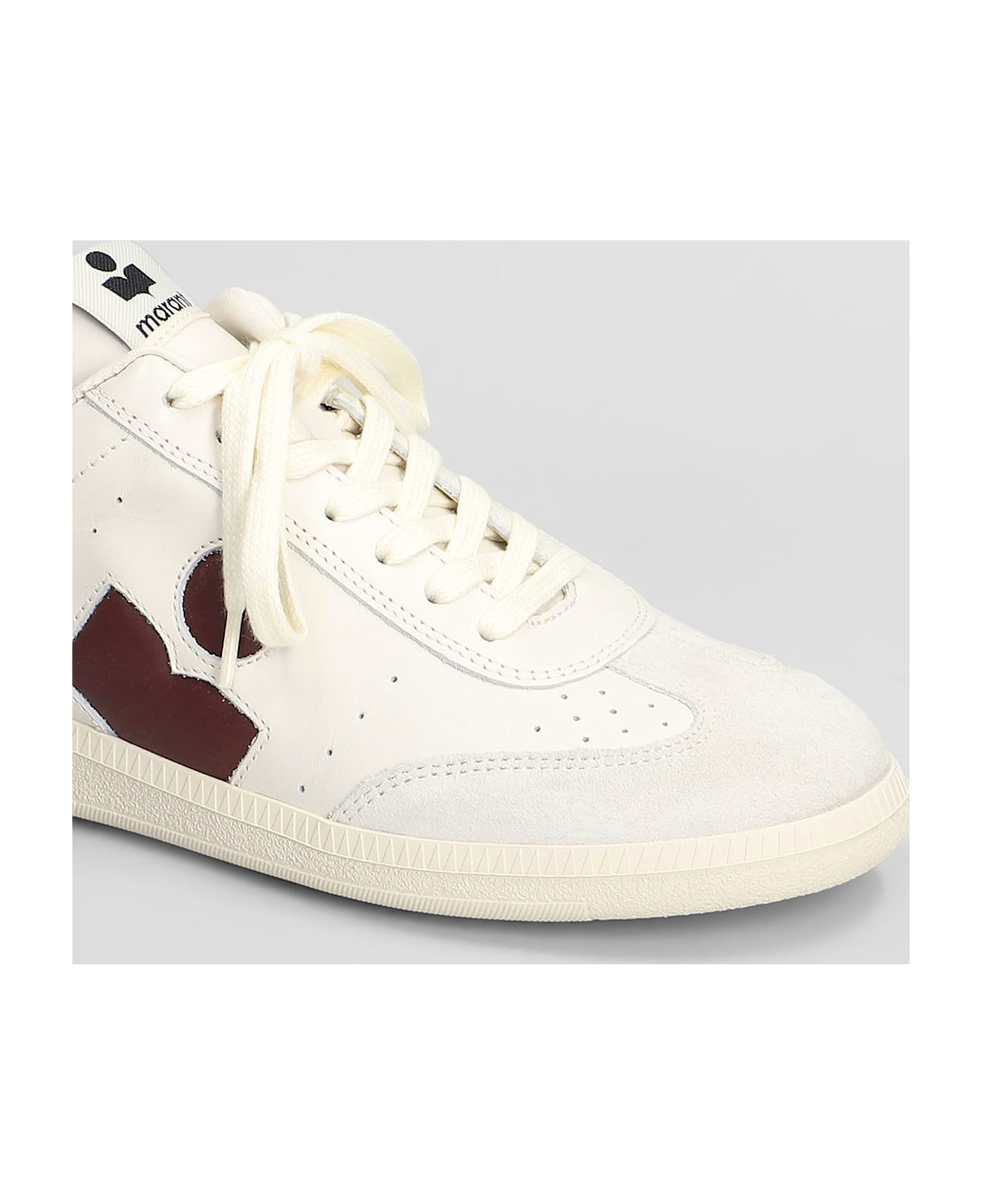 Isabel Marant Bryce Sneakers In White Suede And Leather - ECRUBURGUNDY