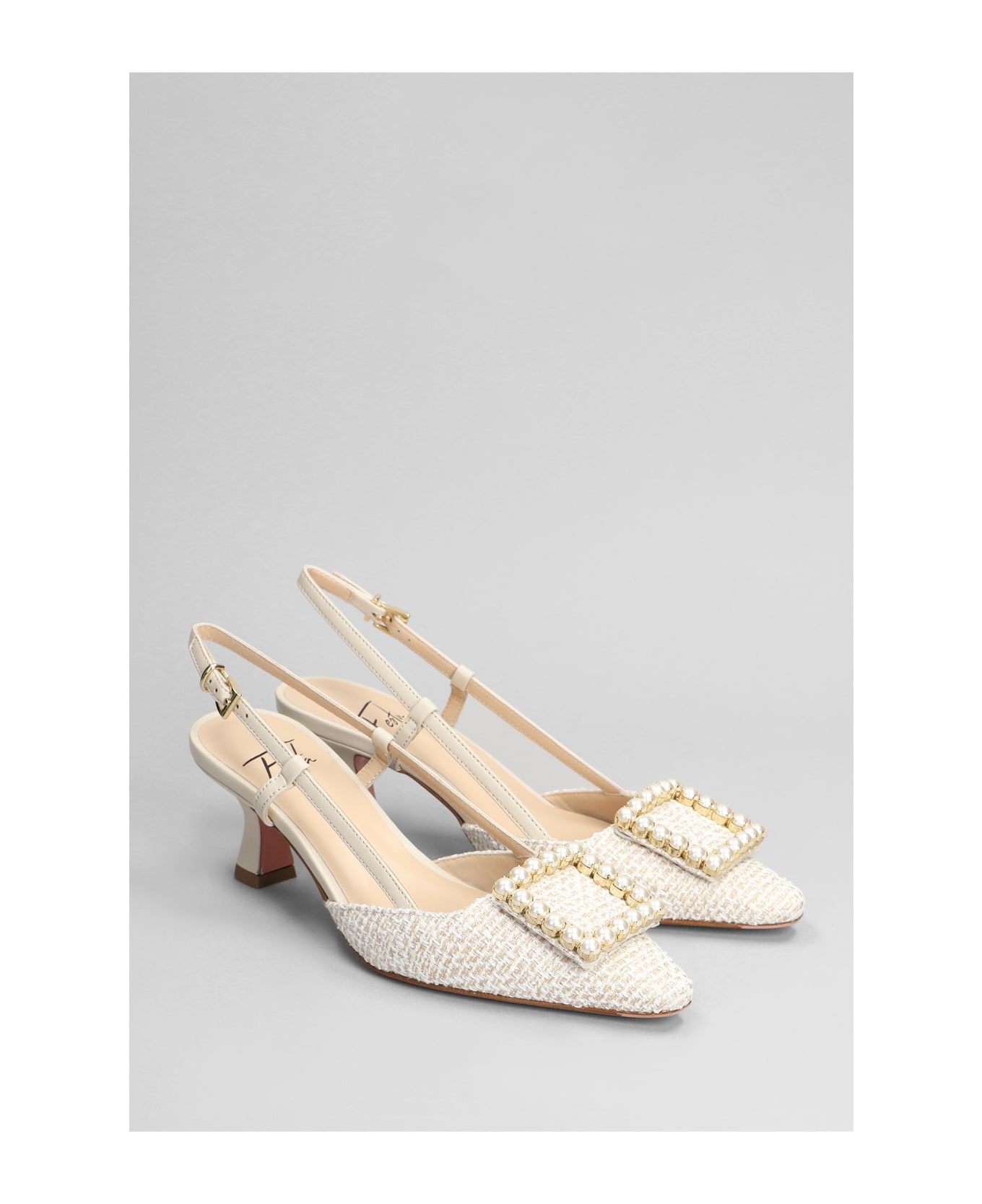 Roberto Festa Stefi Pumps In Beige Leather And Fabric - beige ハイヒール