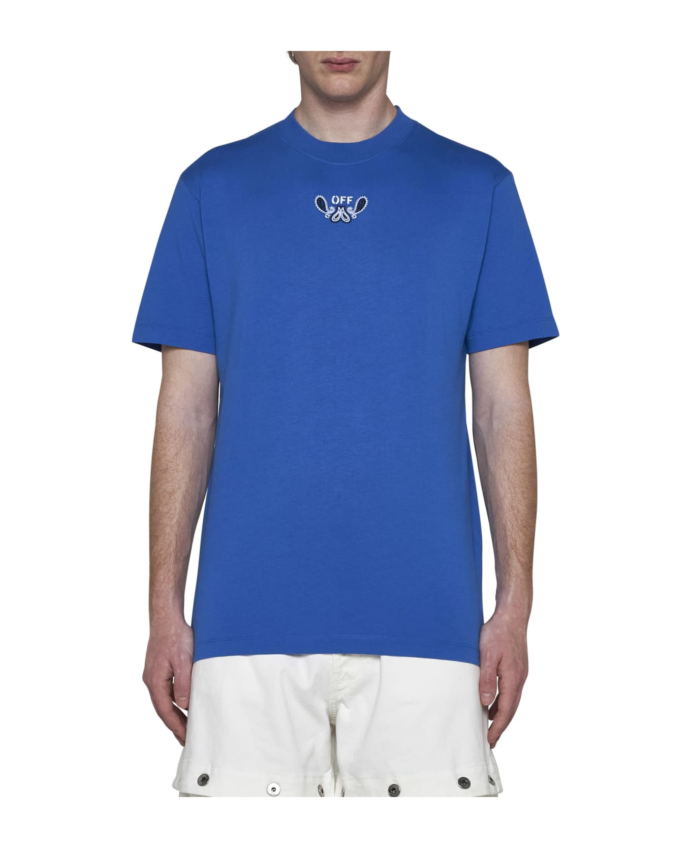 Off-White Off White Logo Printed Crewneck T-shirt - Nautical blue