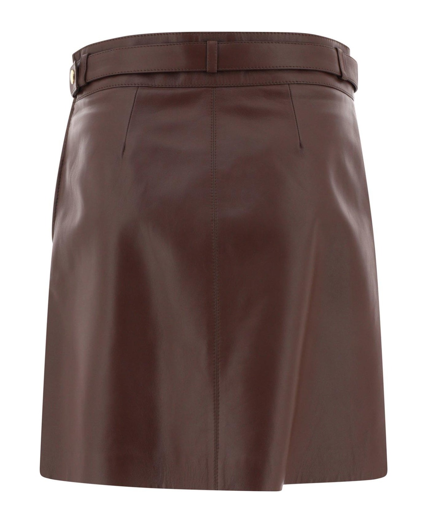 Chloé Leather Mini Skirt - Brown スカート