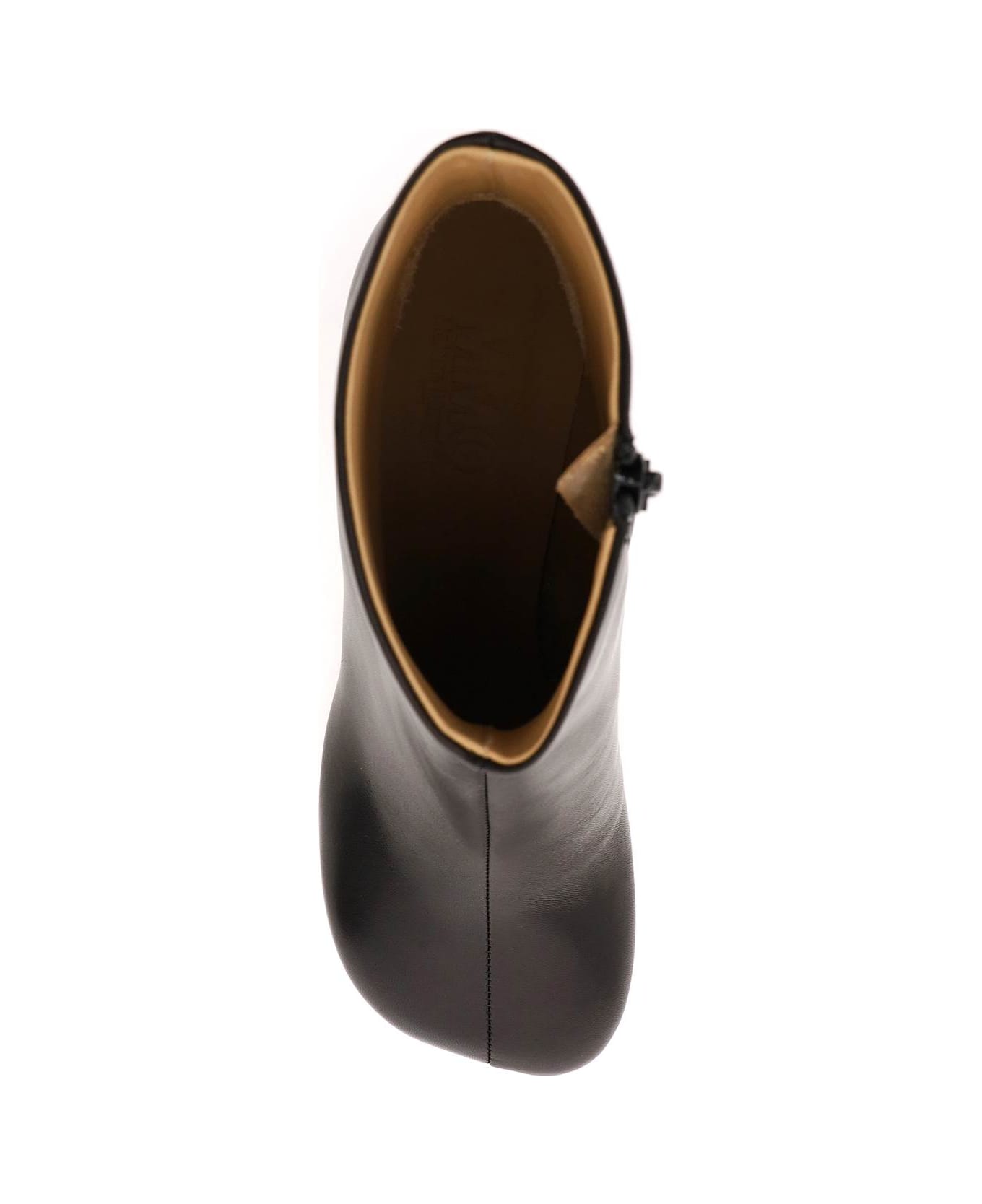 MM6 Maison Margiela Leather Ankle Boots - BLACK (Black) ブーツ