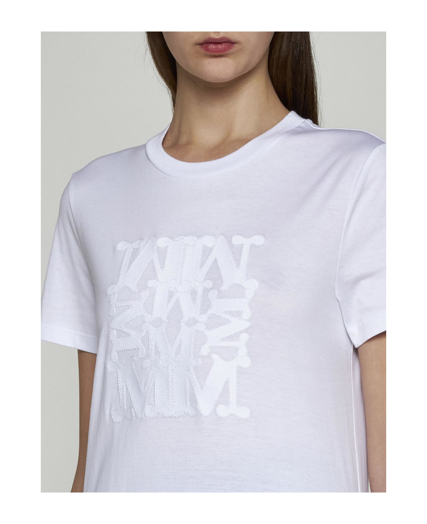Max Mara Taverna Logo Cotton T-shirt - WHITE Tシャツ