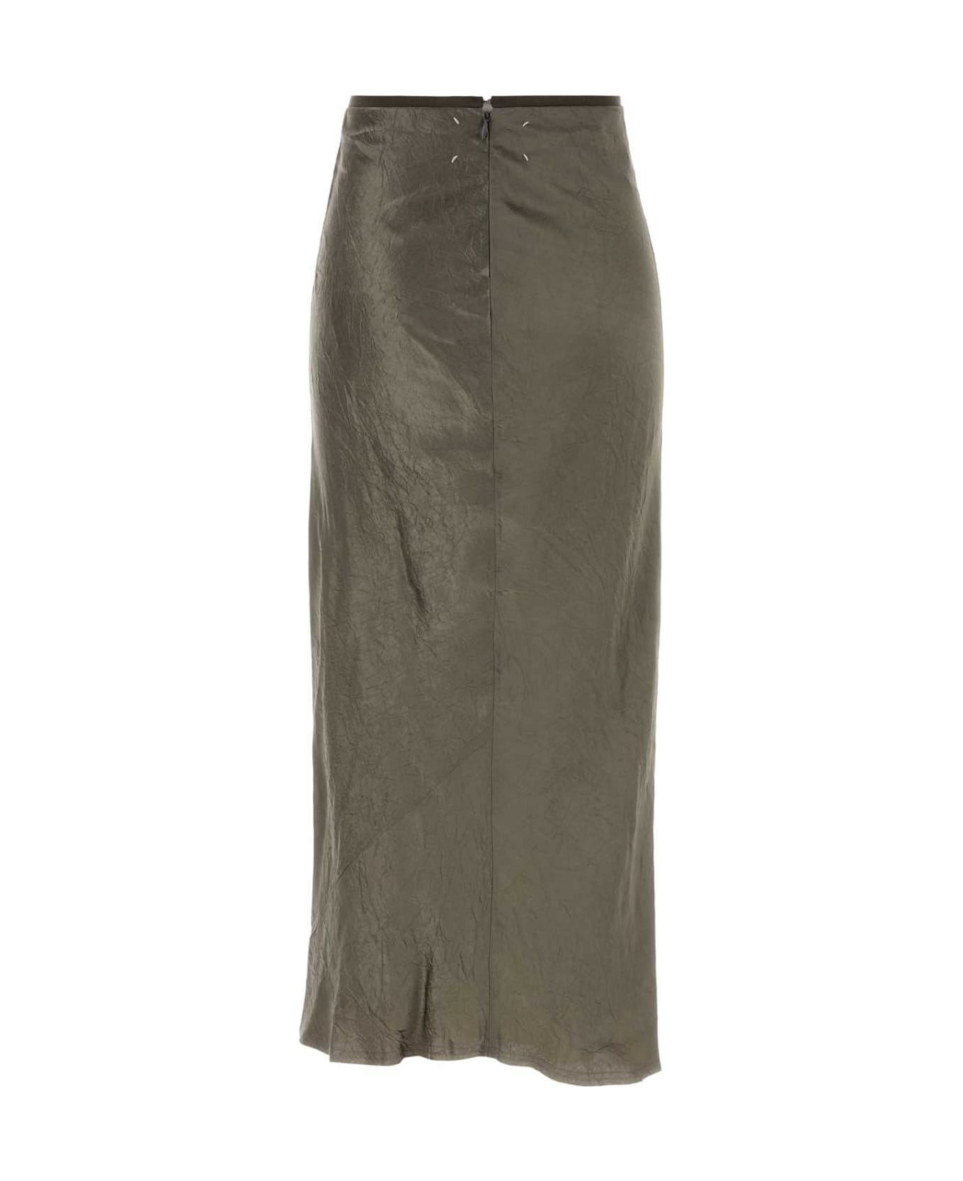 Maison Margiela Grey Satin Skirt - BEIGE