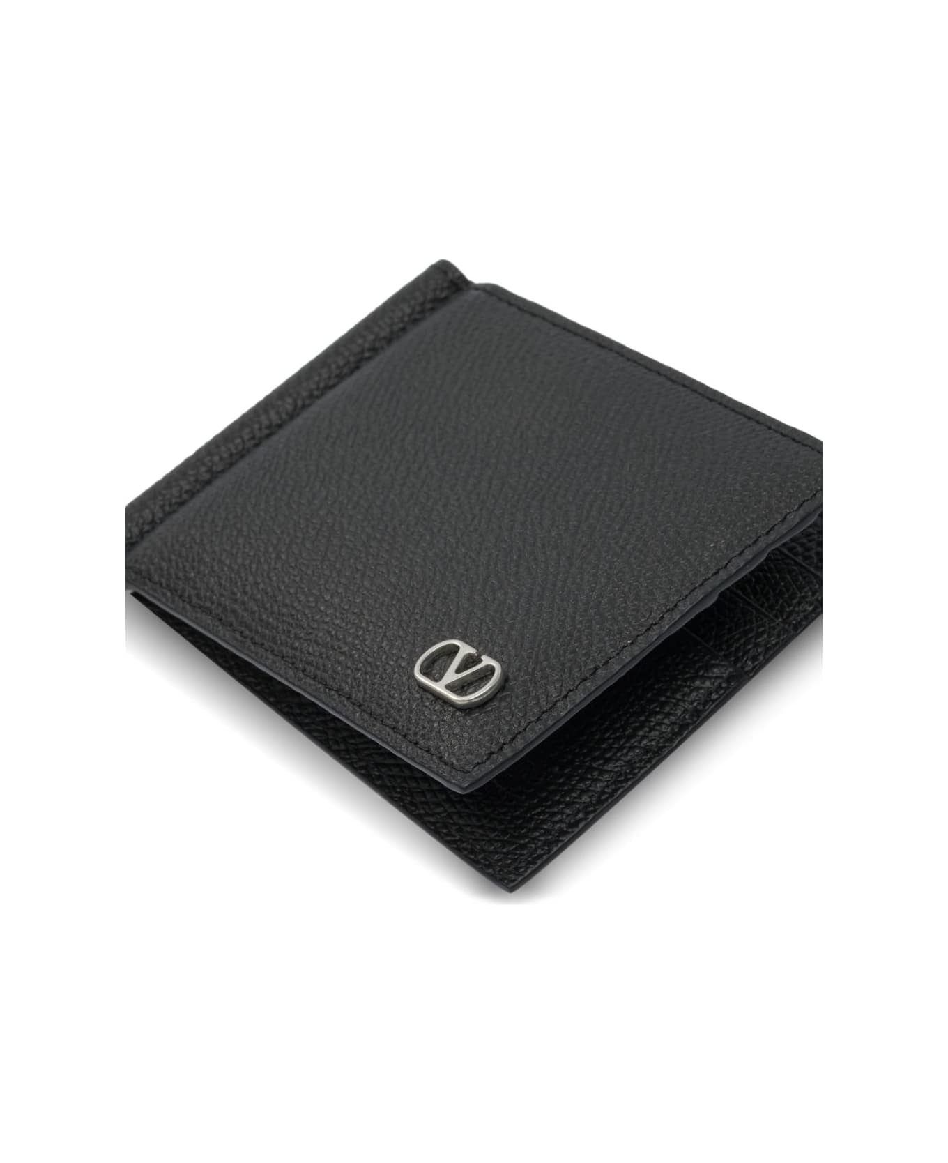 Valentino Garavani Vlogo Leather Wallet - Black