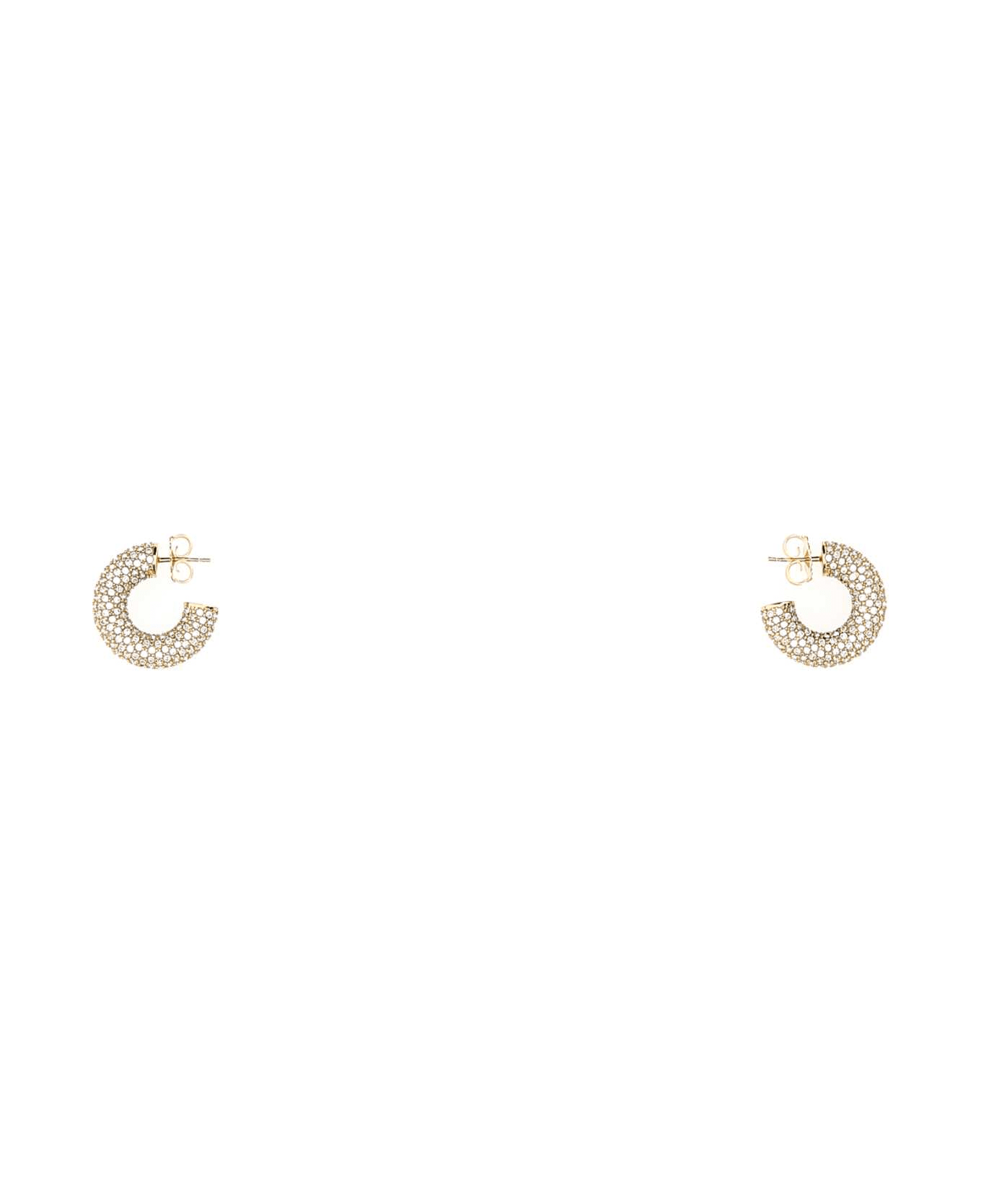 Amina Muaddi Embellished Metal Mini Cameron Earrings - WHITE