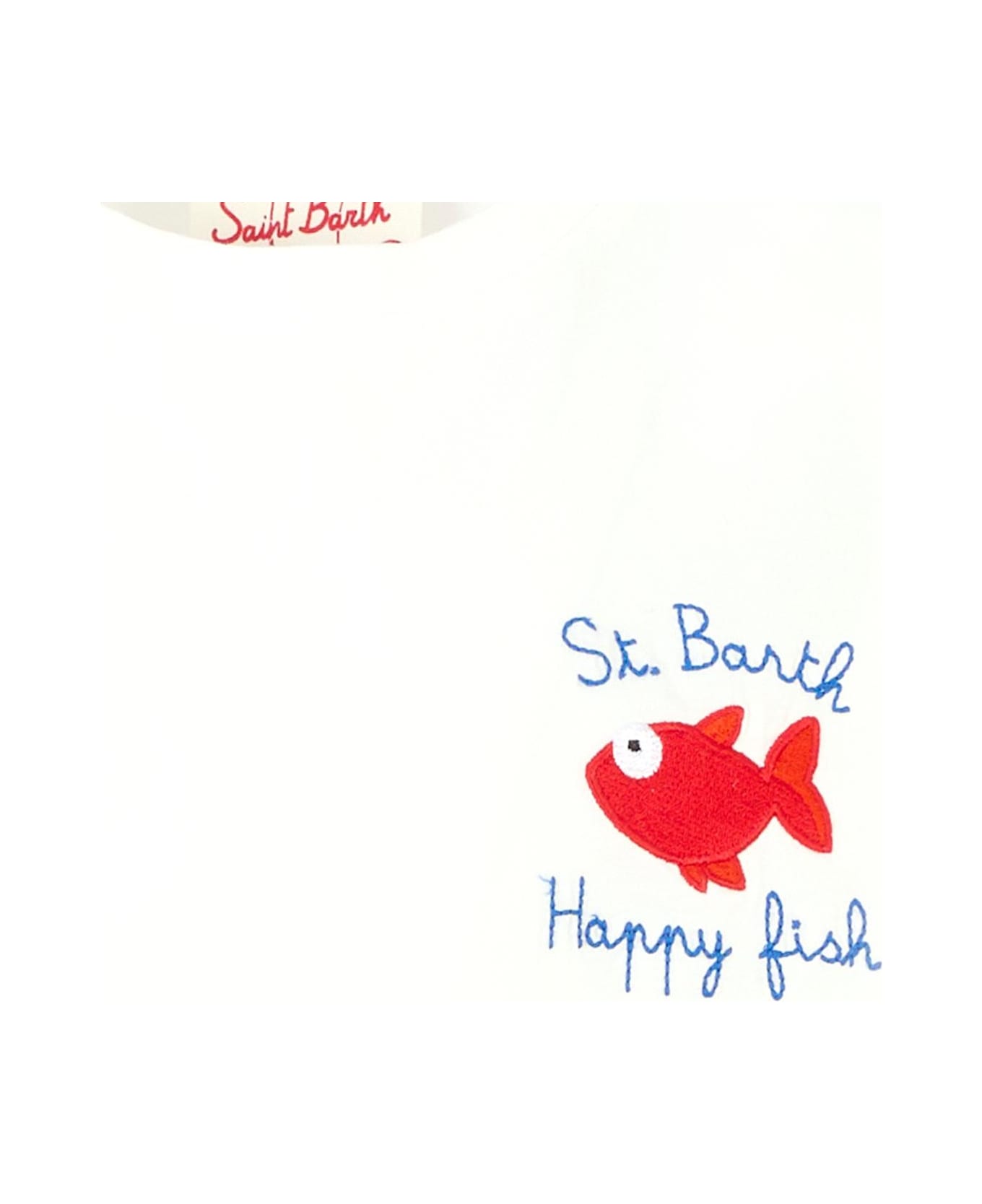 MC2 Saint Barth White T-shirt For Boy With Red Fish - White