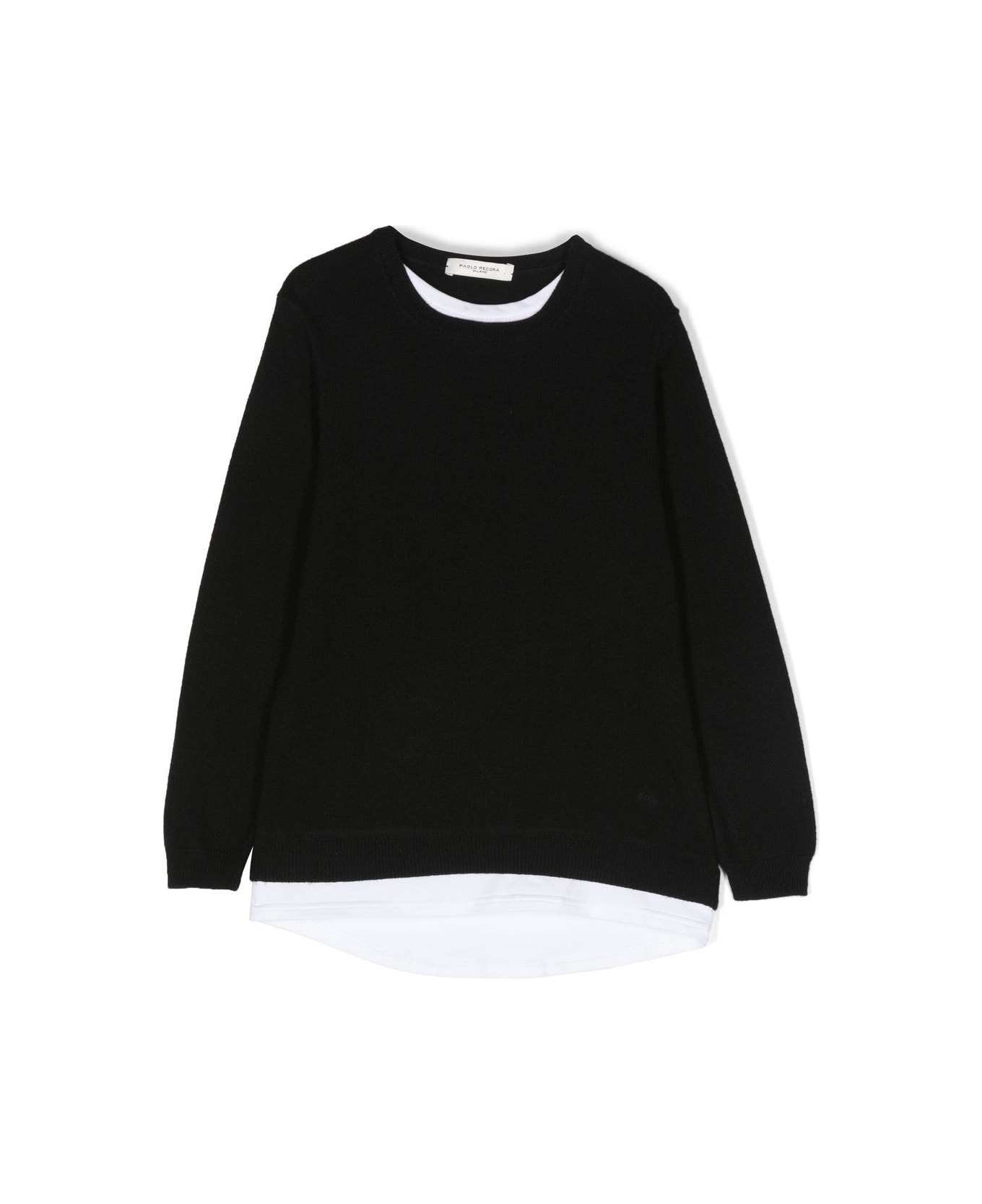 Paolo Pecora Two-tone Layered Sweatshirt - Black