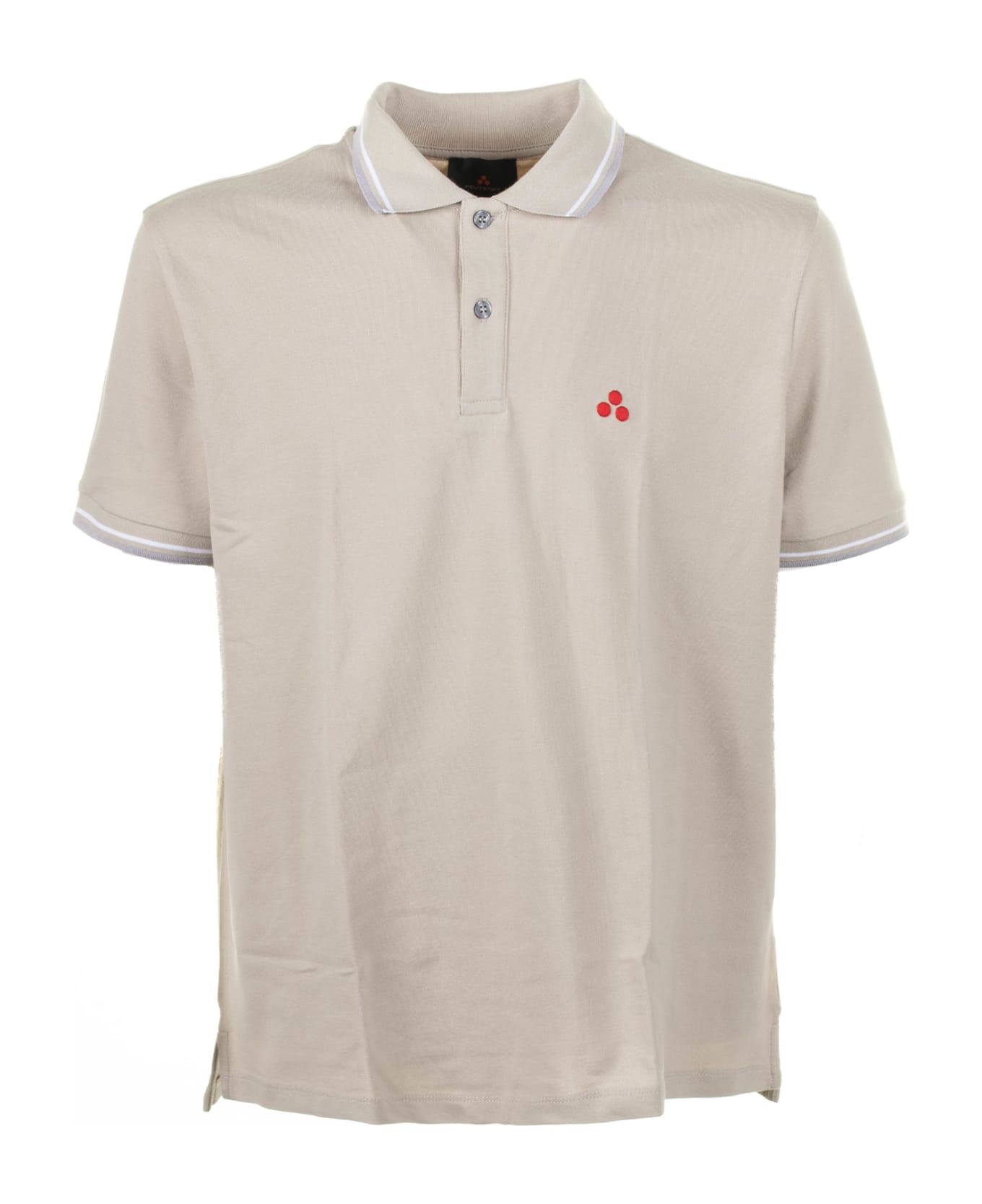 Peuterey Beige Polo Shirt With Contrasting Logo - SABBIA ポロシャツ