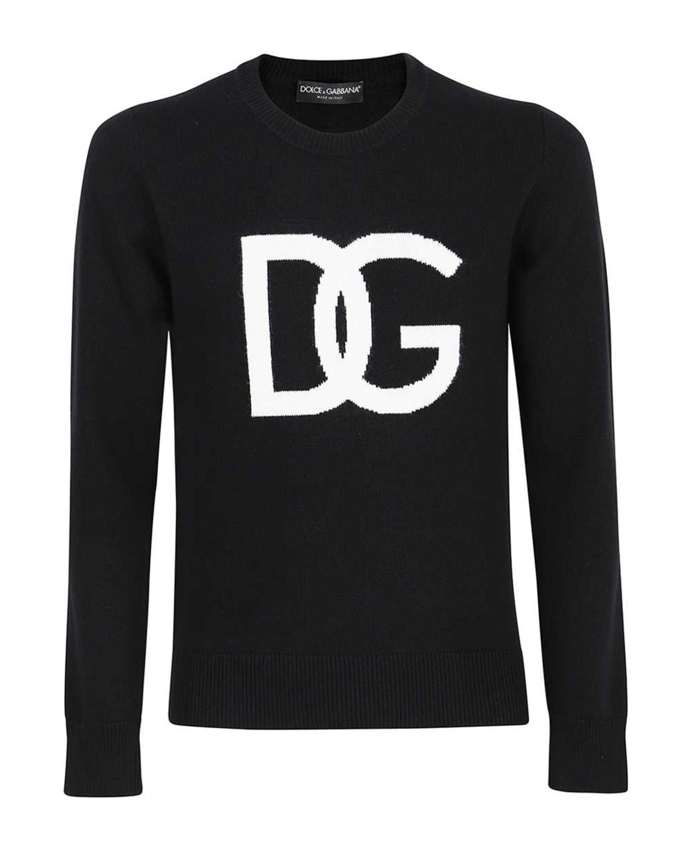 Dolce & Gabbana Wool Logo Sweater - Black