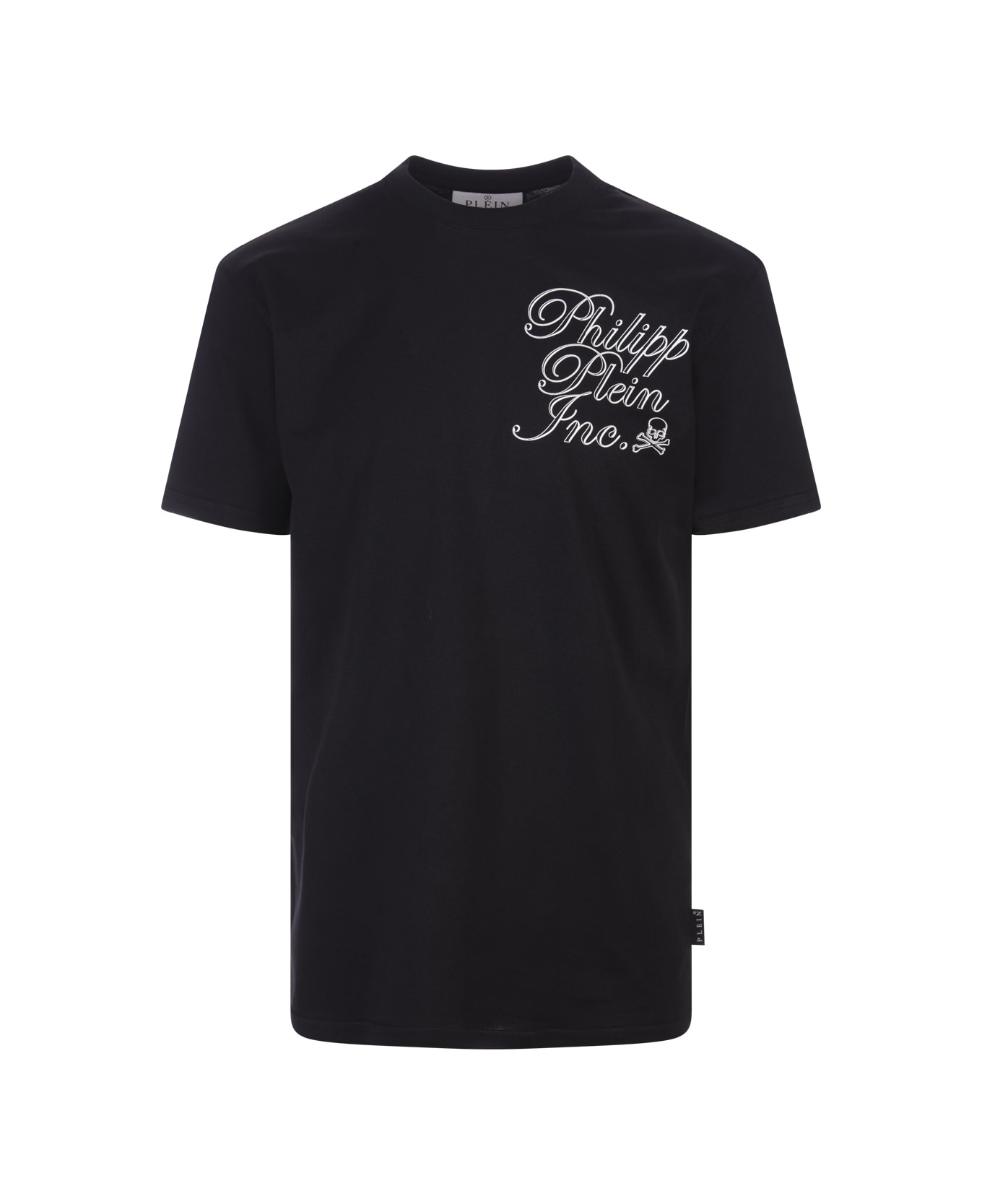 Philipp Plein Black T-shirt With Philipp Plein Tm Print On Front And Back - Black