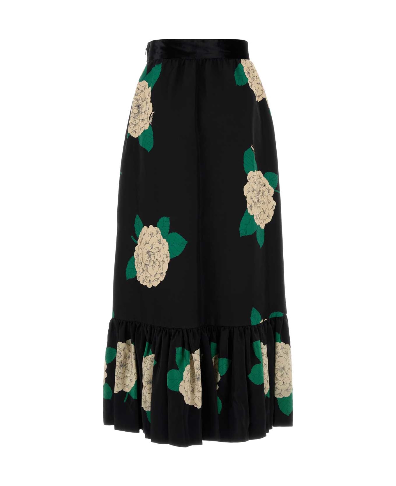 Valentino Garavani Printed Wool Blend Skirt - NEROAVORIOVERDE スカート