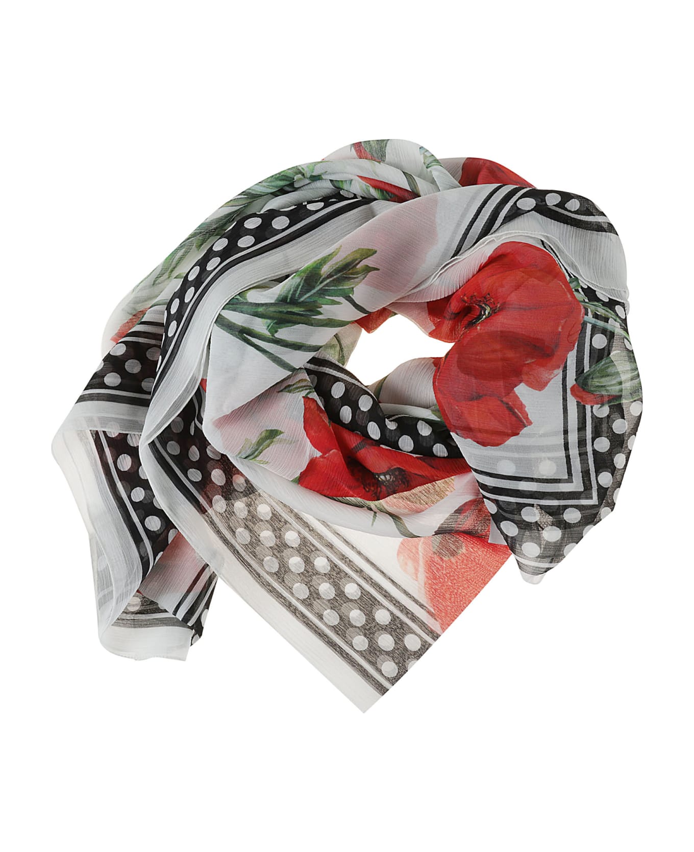 Dolce & Gabbana Rose Print Polka-dot Scarf | italist, ALWAYS LIKE A SALE