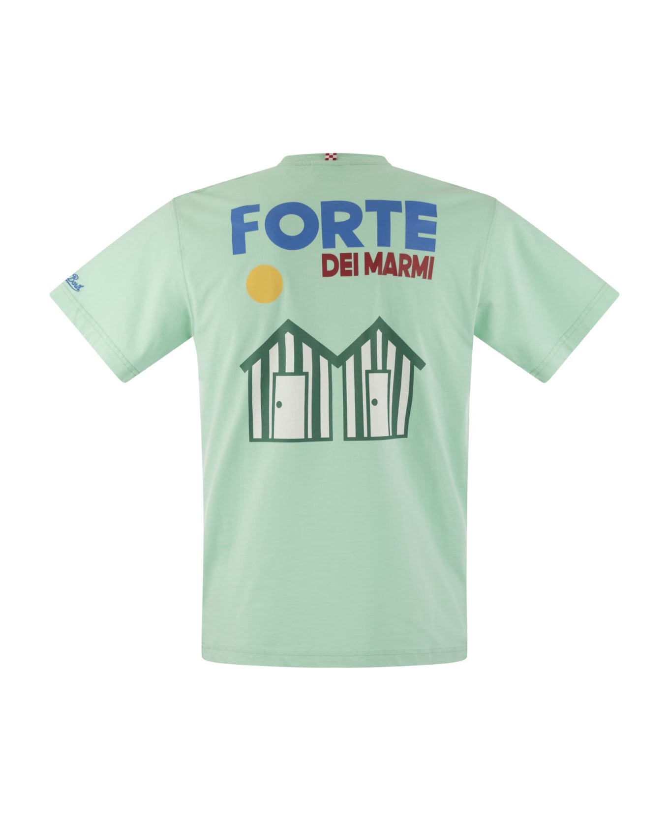 MC2 Saint Barth T-shirt With Print On Chest And Back - Water Green