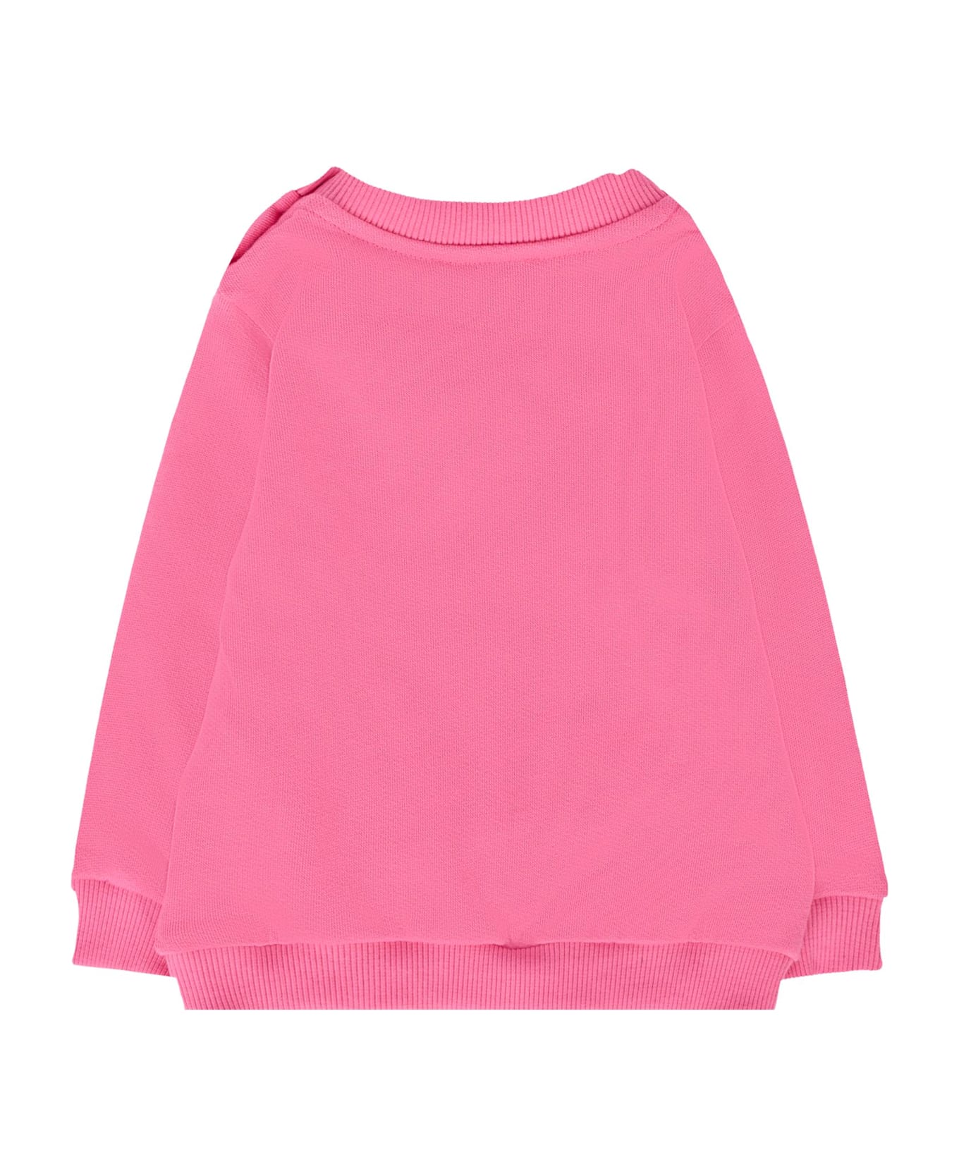 Moschino Fuchsia Sweatshirt For Baby Girl With Logo - Fuchsia
