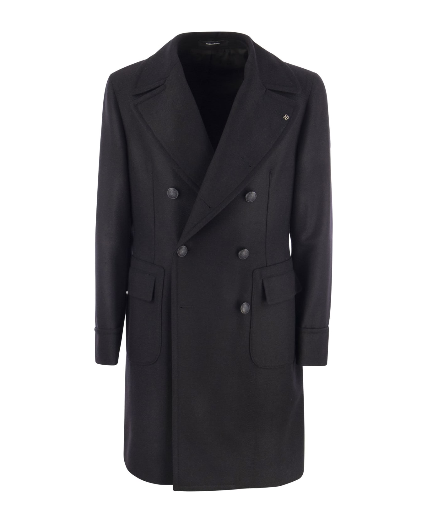 Tagliatore Wool And Cashmere Double-breasted Coat - Black